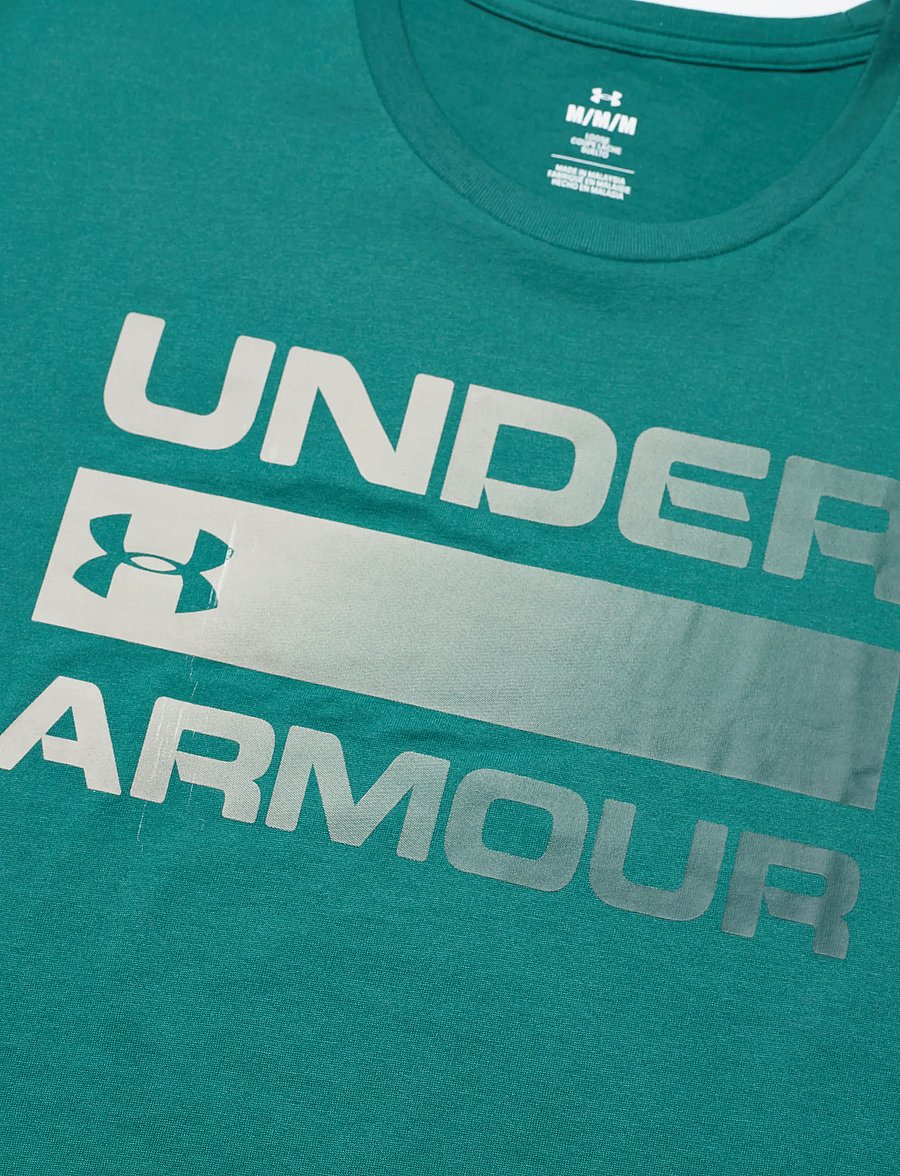 Under Armour - UA TEAM ISSUE WORDMARK SS - t-shirts - rack green - 5