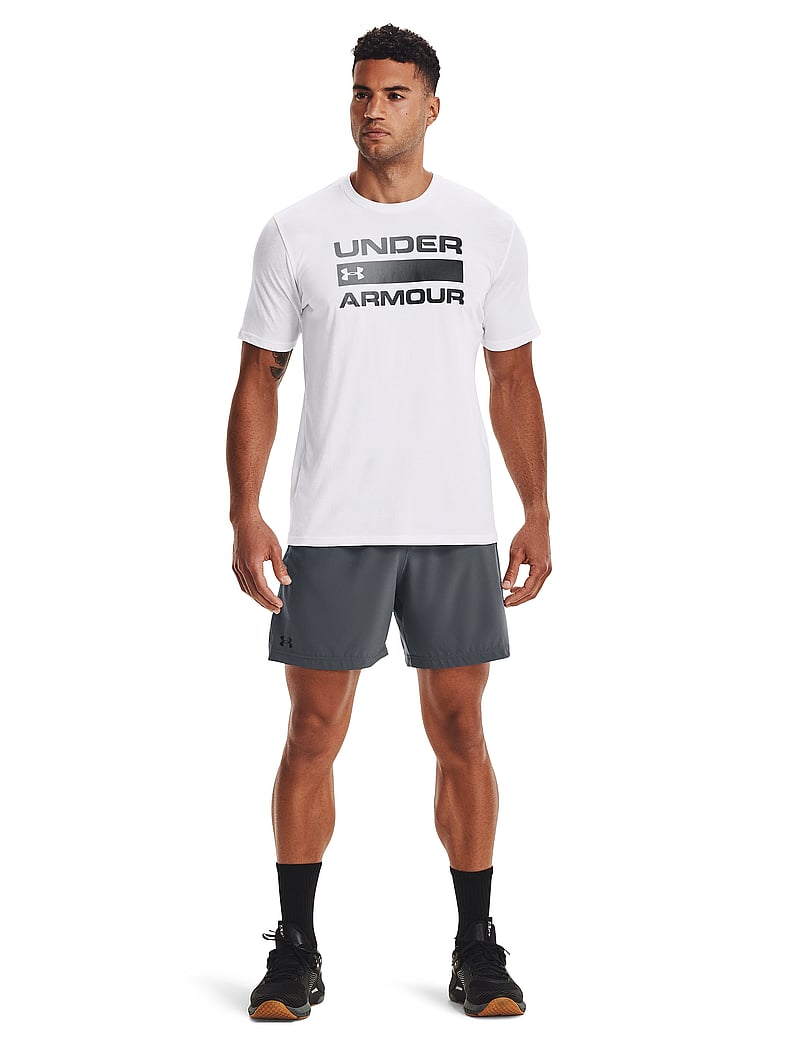 Under Armour - UA TEAM ISSUE WORDMARK SS - t-shirts - white - 0