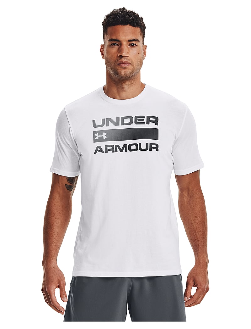Under Armour - UA TEAM ISSUE WORDMARK SS - t-shirts - white - 4