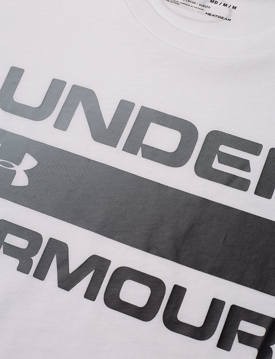 Under Armour - UA TEAM ISSUE WORDMARK SS - t-shirts - white - 3