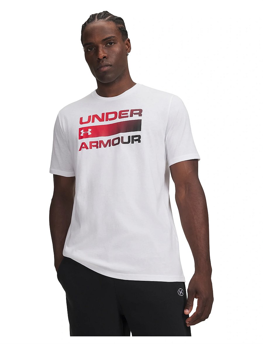 Under Armour - UA TEAM ISSUE WORDMARK SS - t-shirts - white - 0