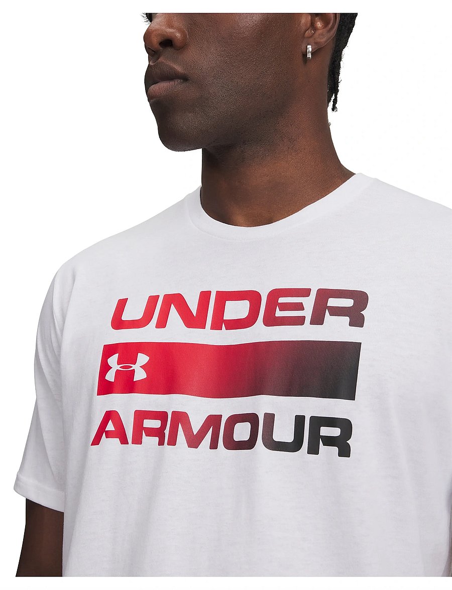 Under Armour - UA TEAM ISSUE WORDMARK SS - t-shirts - white - 4