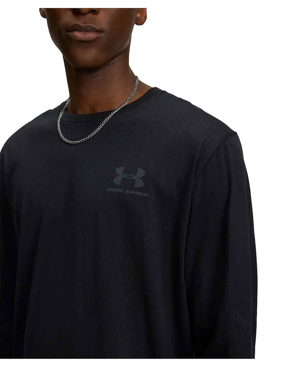 Under Armour - UA SPORTSTYLE LEFT CHEST LS - langarmshirts - black - 4