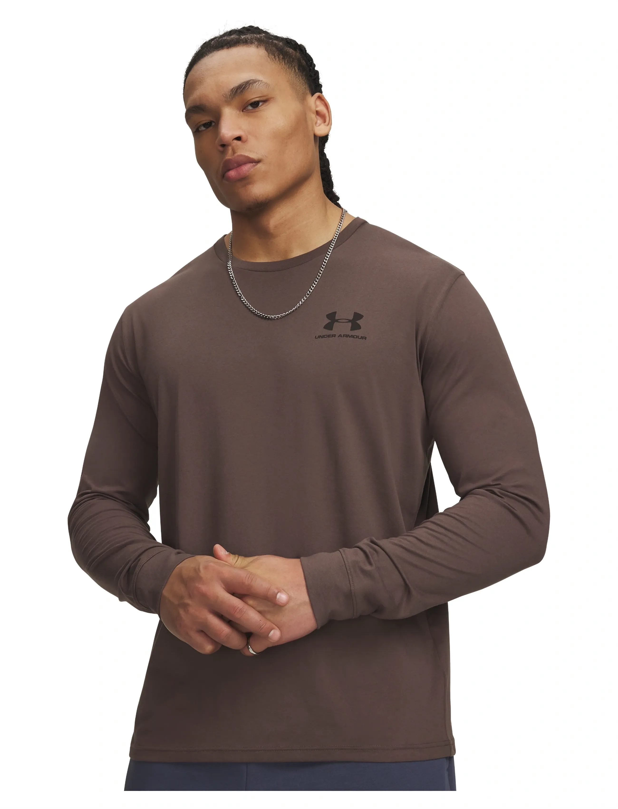 Under Armour Ua Sportstyle Left Chest Ls, 3XL, Brown, T-Shirts > Langærmede, Herre