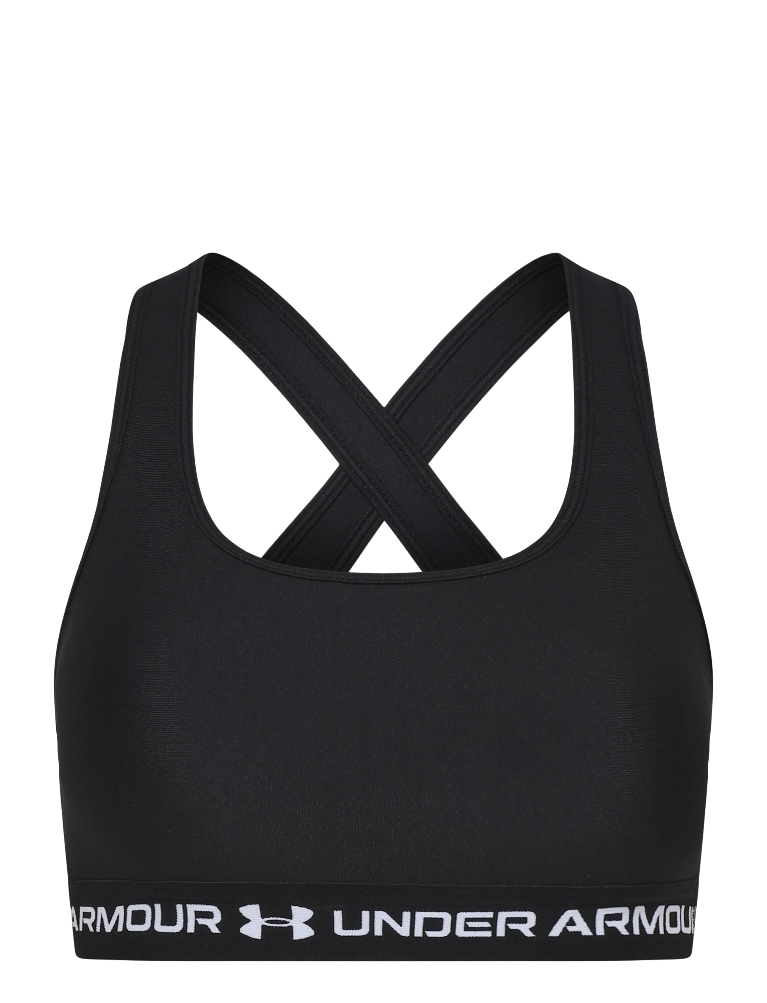 Under Armour Crossback Mid Bra - BHs - BLACK MEDIUM HEATHER / black