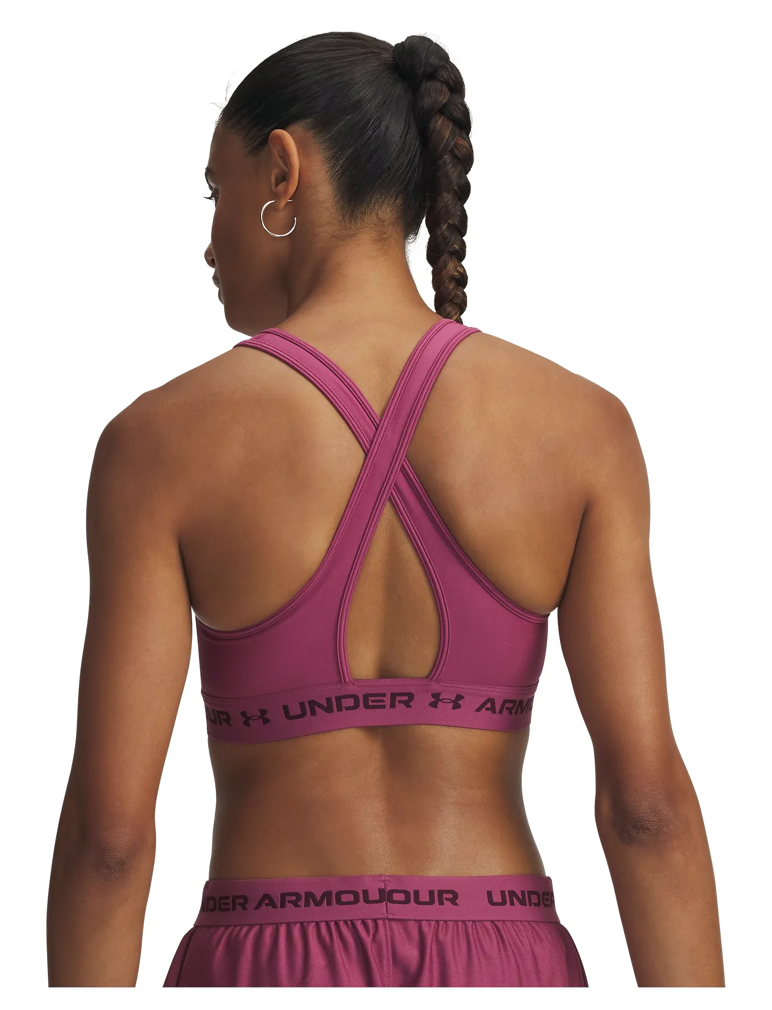 Under Armour - Crossback Mid Bra - mittlerer halt - fuchsia dusk - 3
