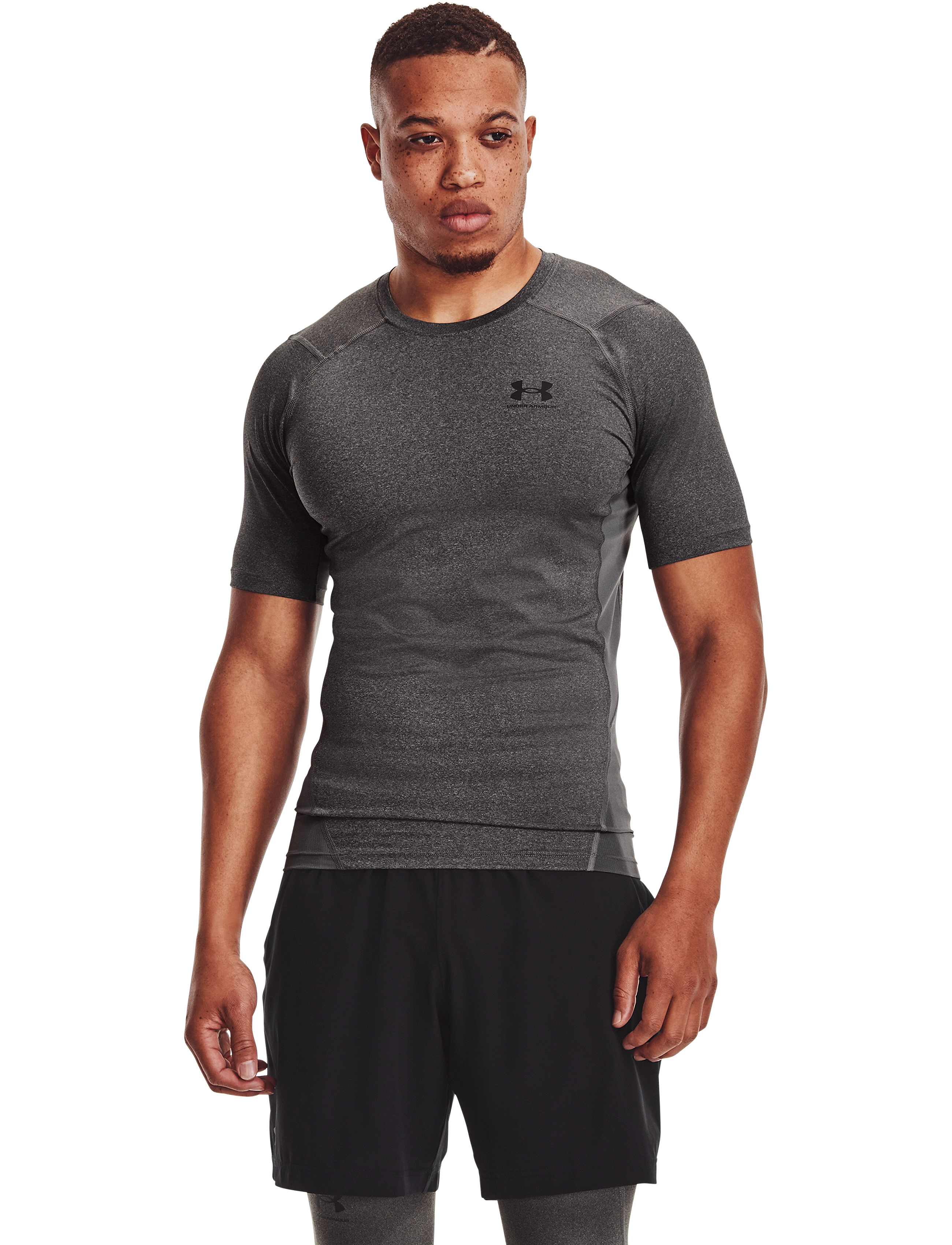 Under Armour Ua Hg Armour Comp Ss, XXL, Grey, T-Shirts > Kortærmede, Herre