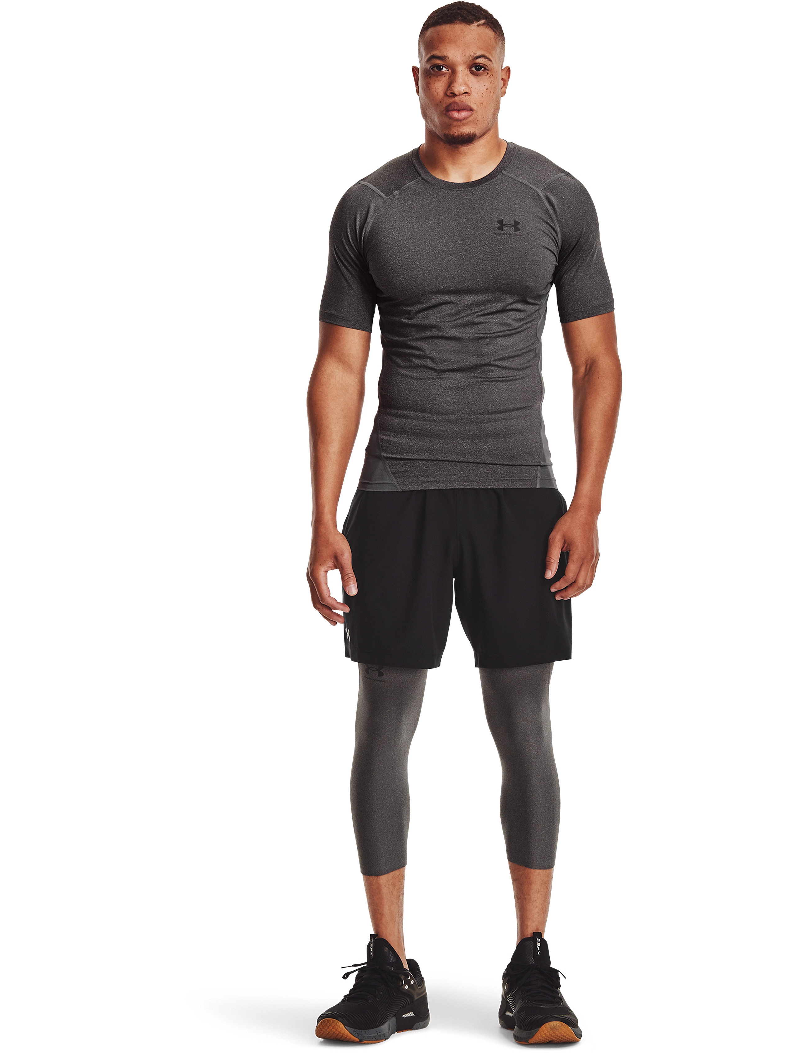 Under Armour - UA HG Armour Comp SS - t-särgid - carbon heather - 4