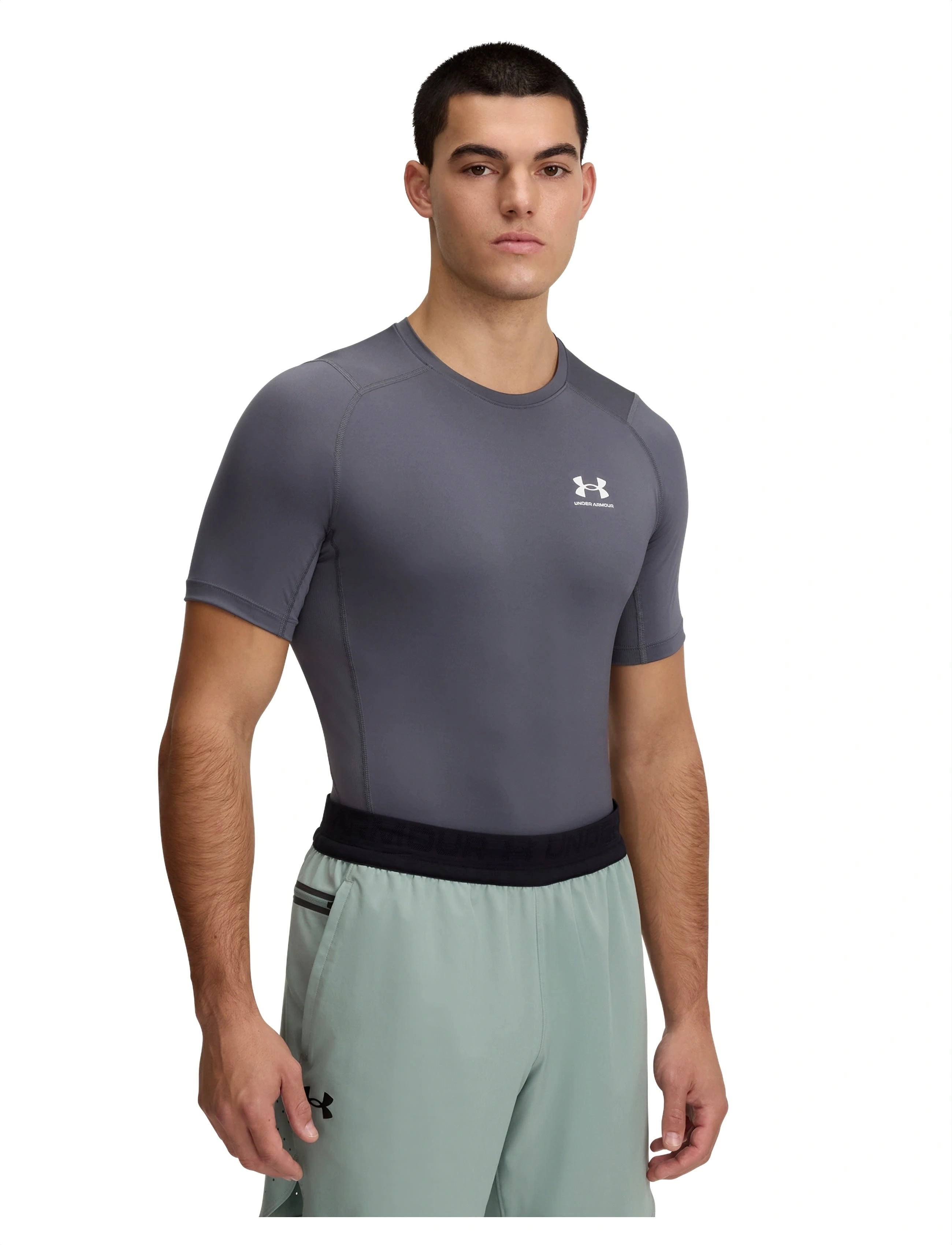 Under Armour Ua Hg Armour Comp Ss, XXL, Grey, T-Shirts > Kortærmede, Herre