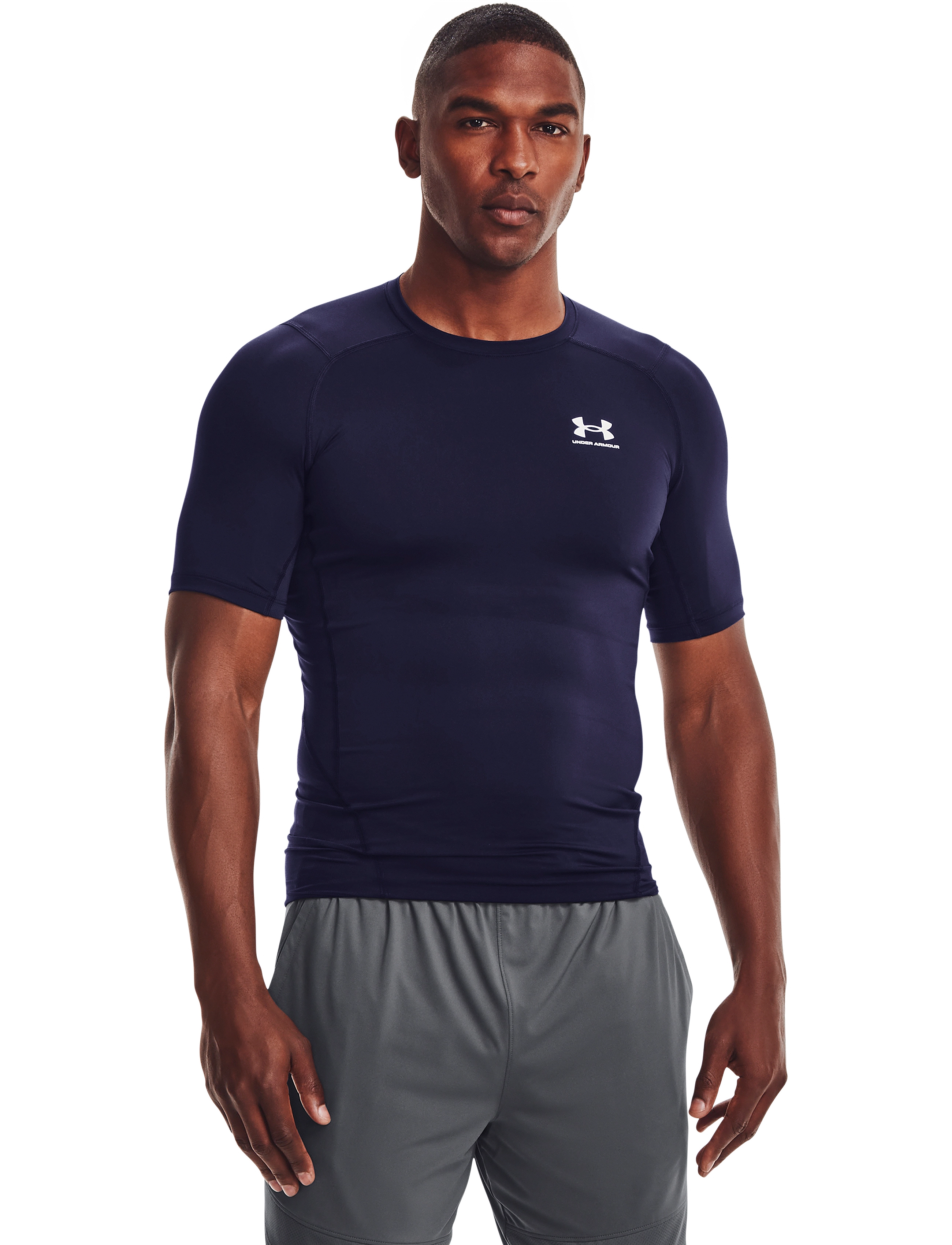 Under Armour Ua Hg Comp Ss, XL, T-shirts, Marineblau - Short-sleeved, Männerswear
