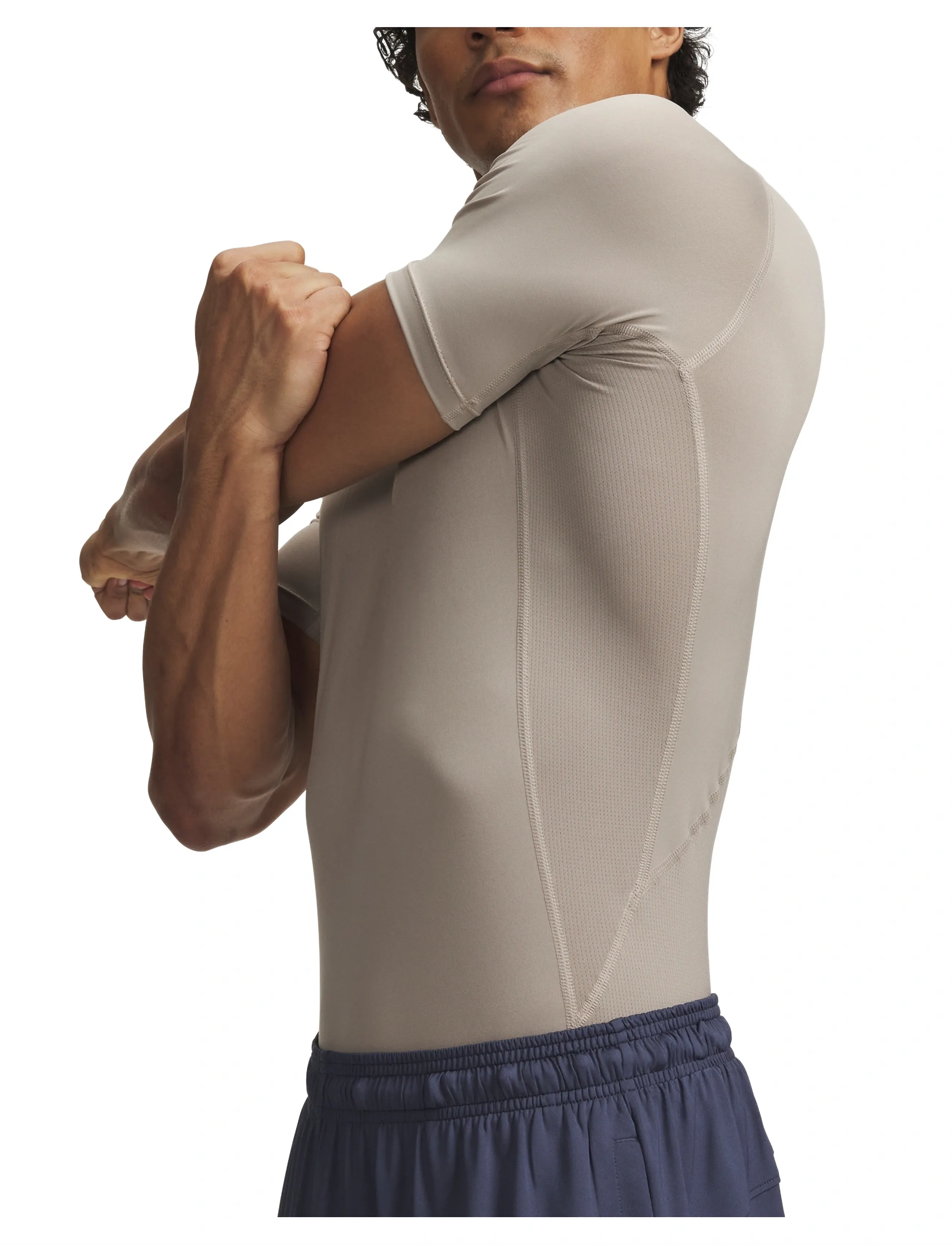 Under Armour - UA HG Armour Comp SS - t-shirts - timberwolf taupe - 4