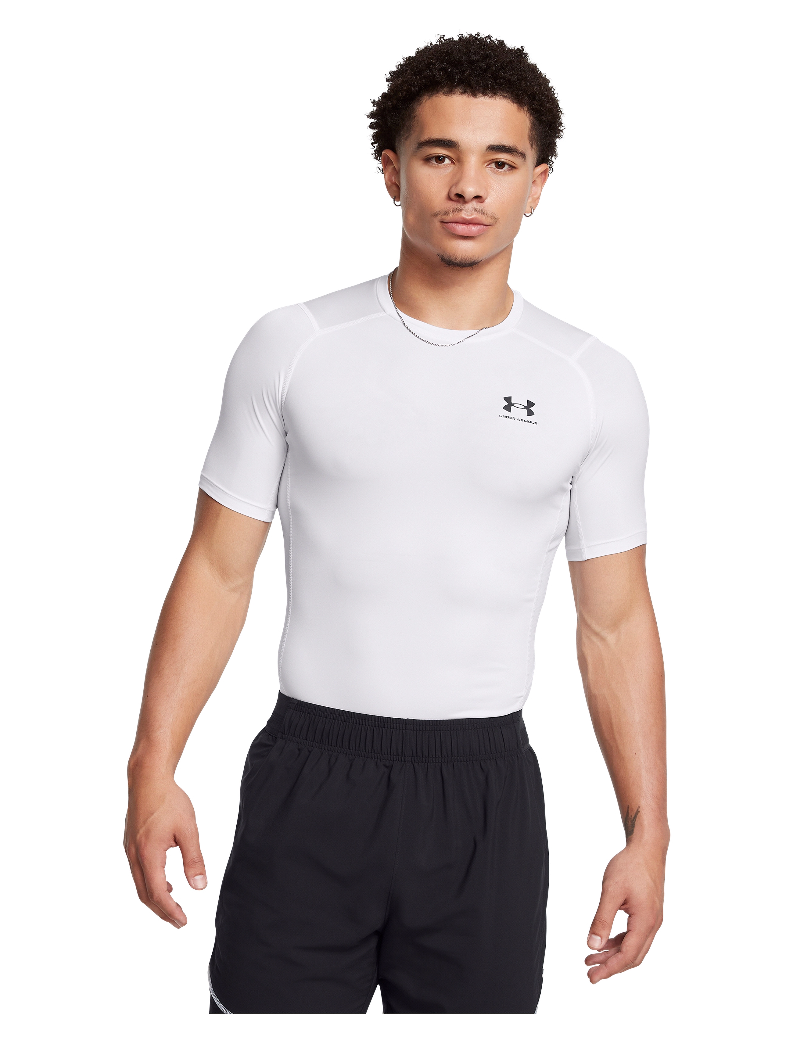 Under Armour Ua Hg Comp Ss, XS, T-shirts, Weiß - Short-sleeved, Männerswear