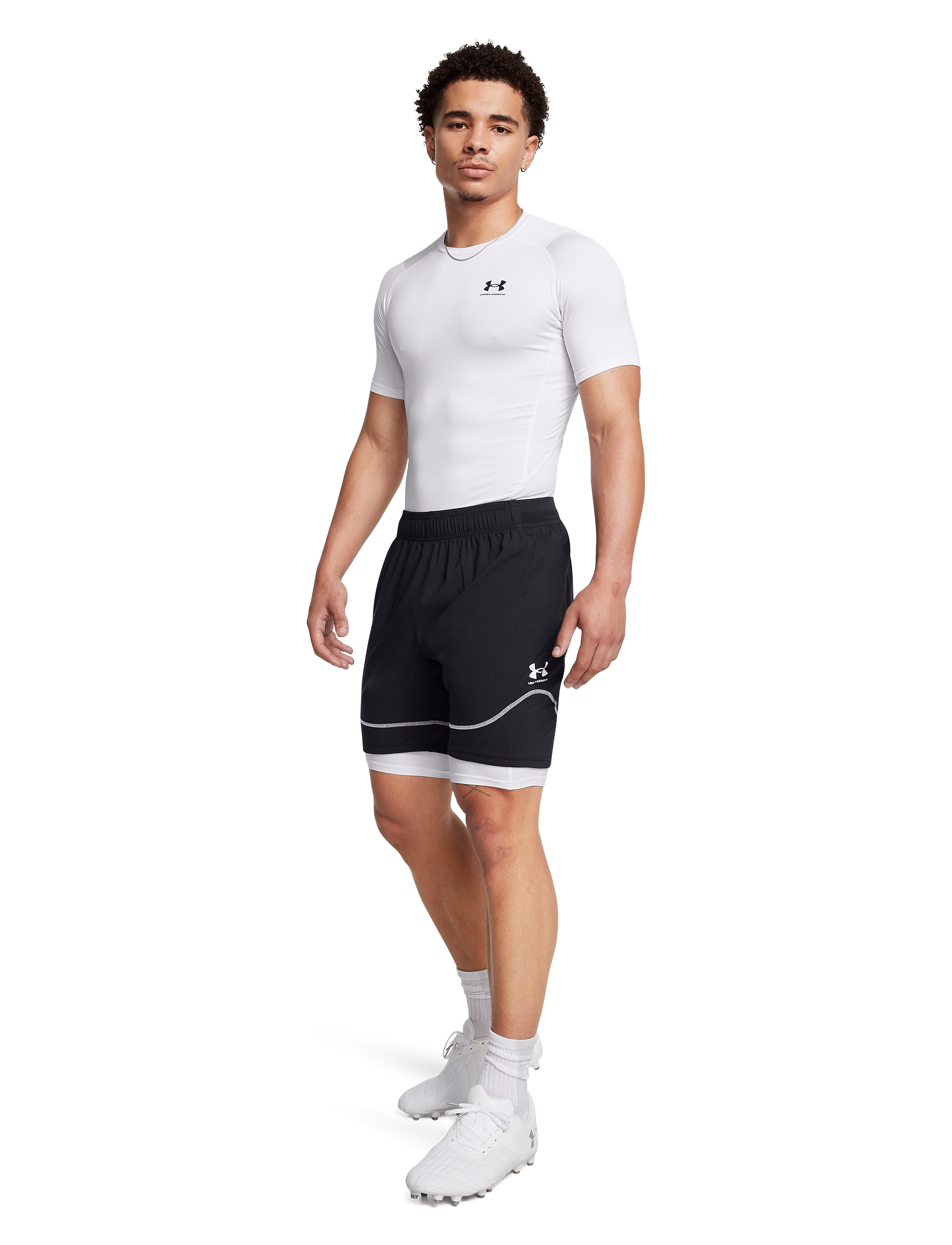 Under Armour - UA HG Armour Comp SS - t-shirts - white - 4