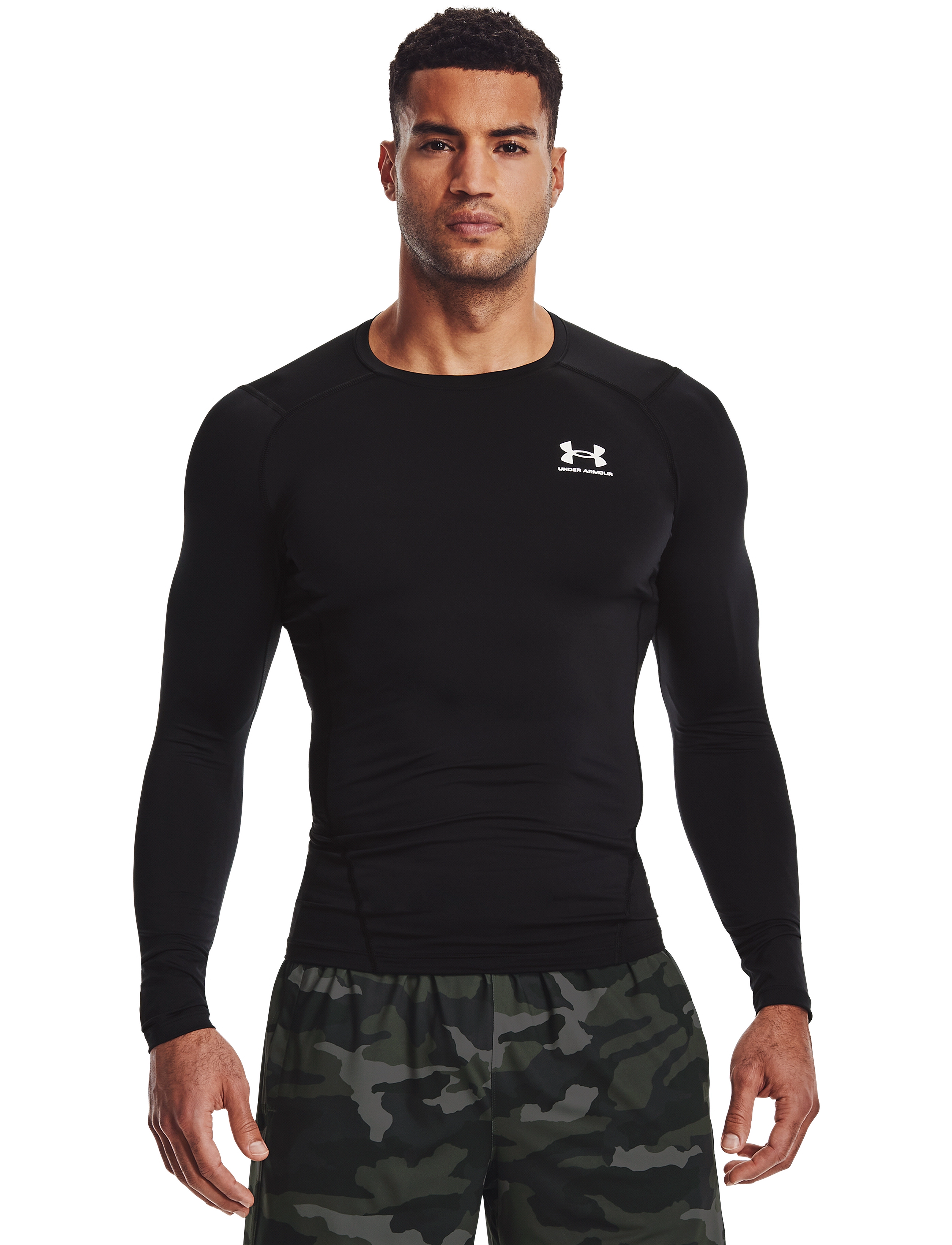Under Armour Ua Hg Comp Ls, S, T-shirts, Schwarz - Long-sleeved, Männerswear