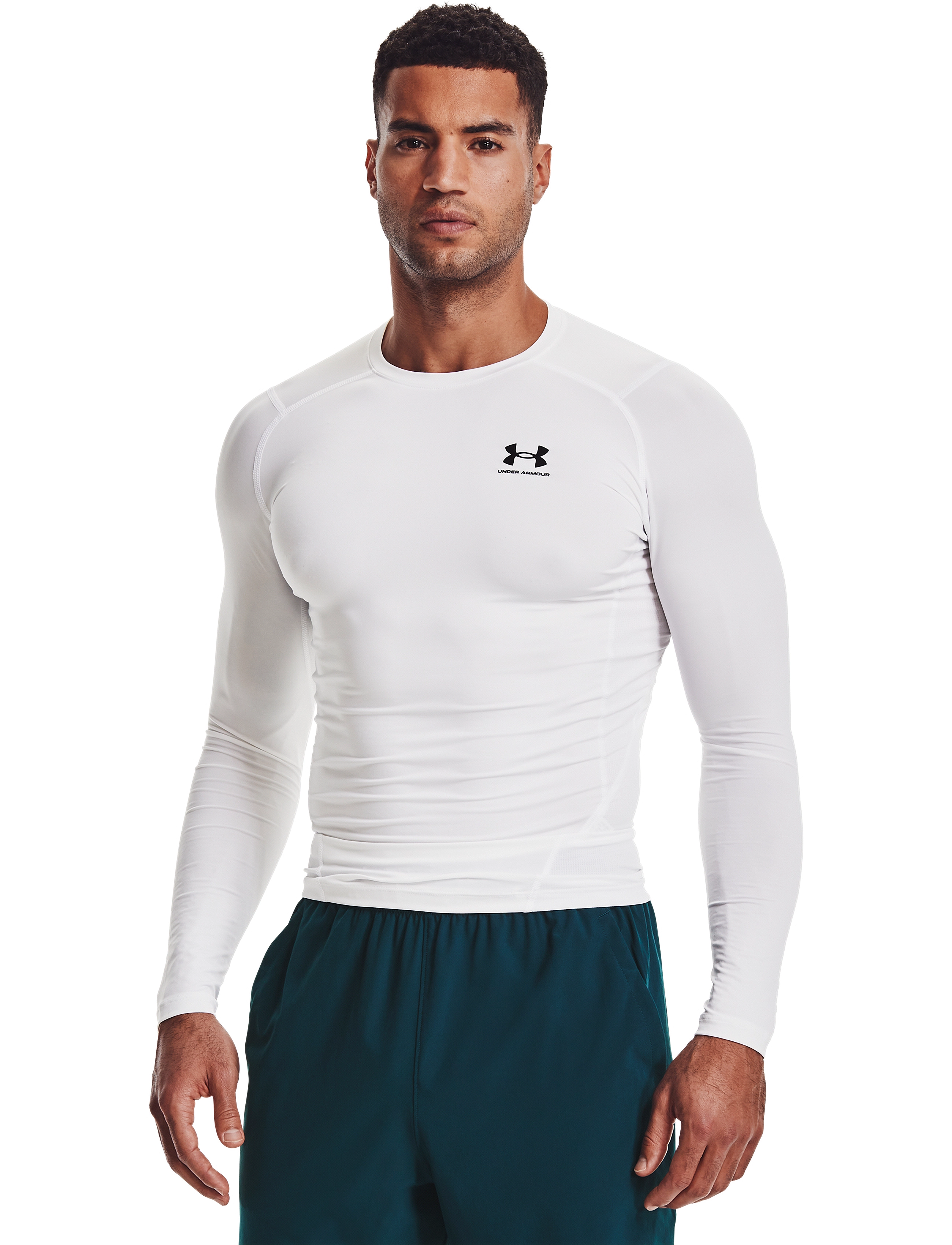 Under Armour Ua Hg Armour Comp Ls, S, White, T-Shirts > Langærmede, Herre