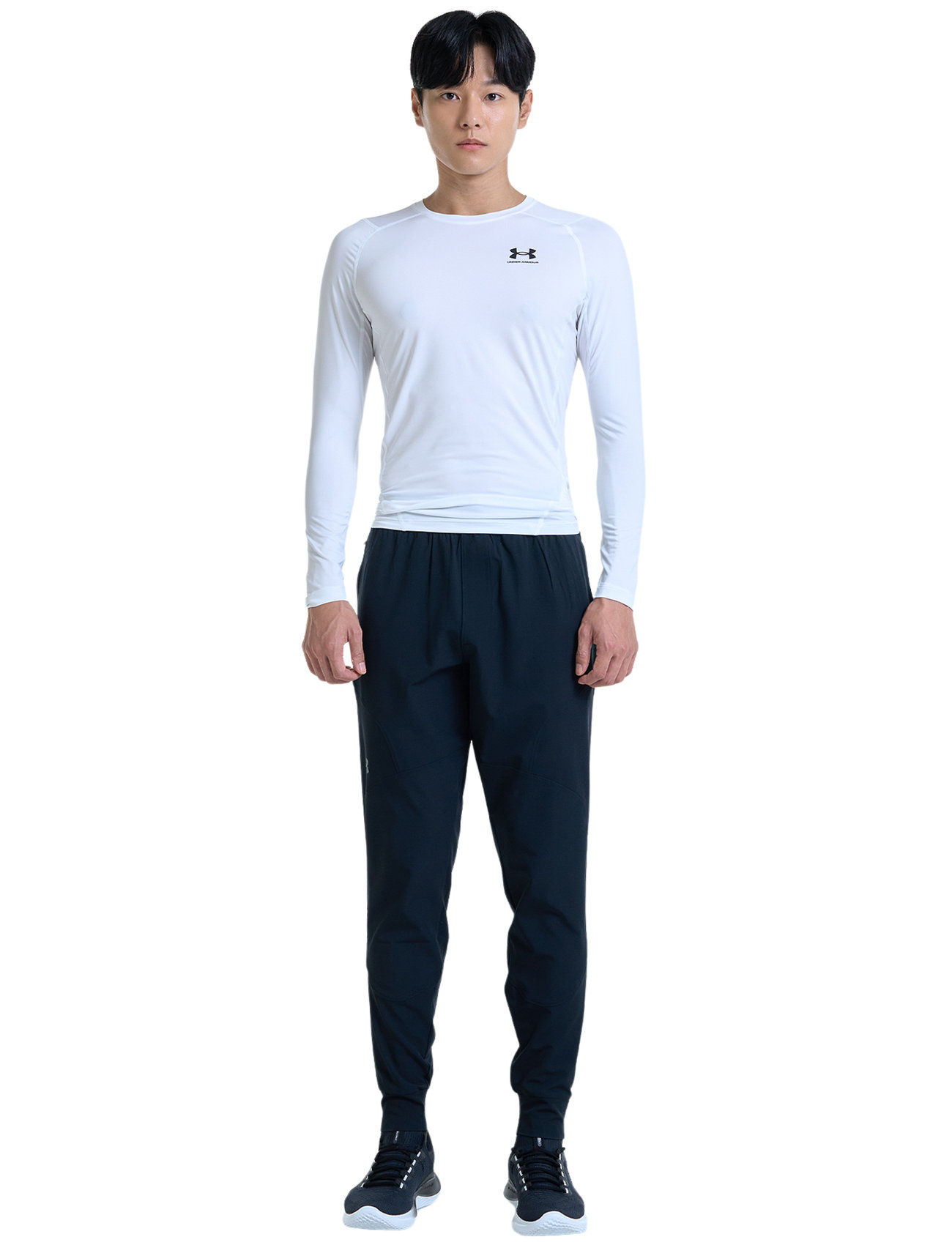 Under Armour - UA HG Armour Comp LS - longsleeved tops - white - 0