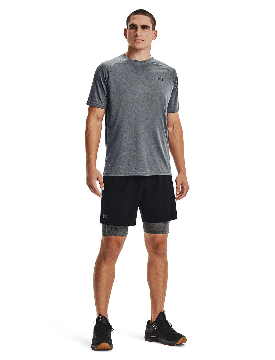 Under Armour - UA HG Armour Lng Shorts - treeningretuusid - carbon heather - 0