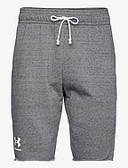 UA RIVAL TERRY SHORT - PITCH GRAY FULL HEATHER