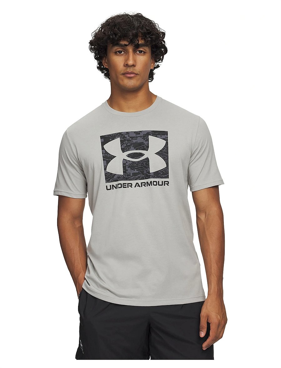 Under Armour - UA ABC CAMO BOXED LOGO SS - oberteile & t-shirts - titanium - 0