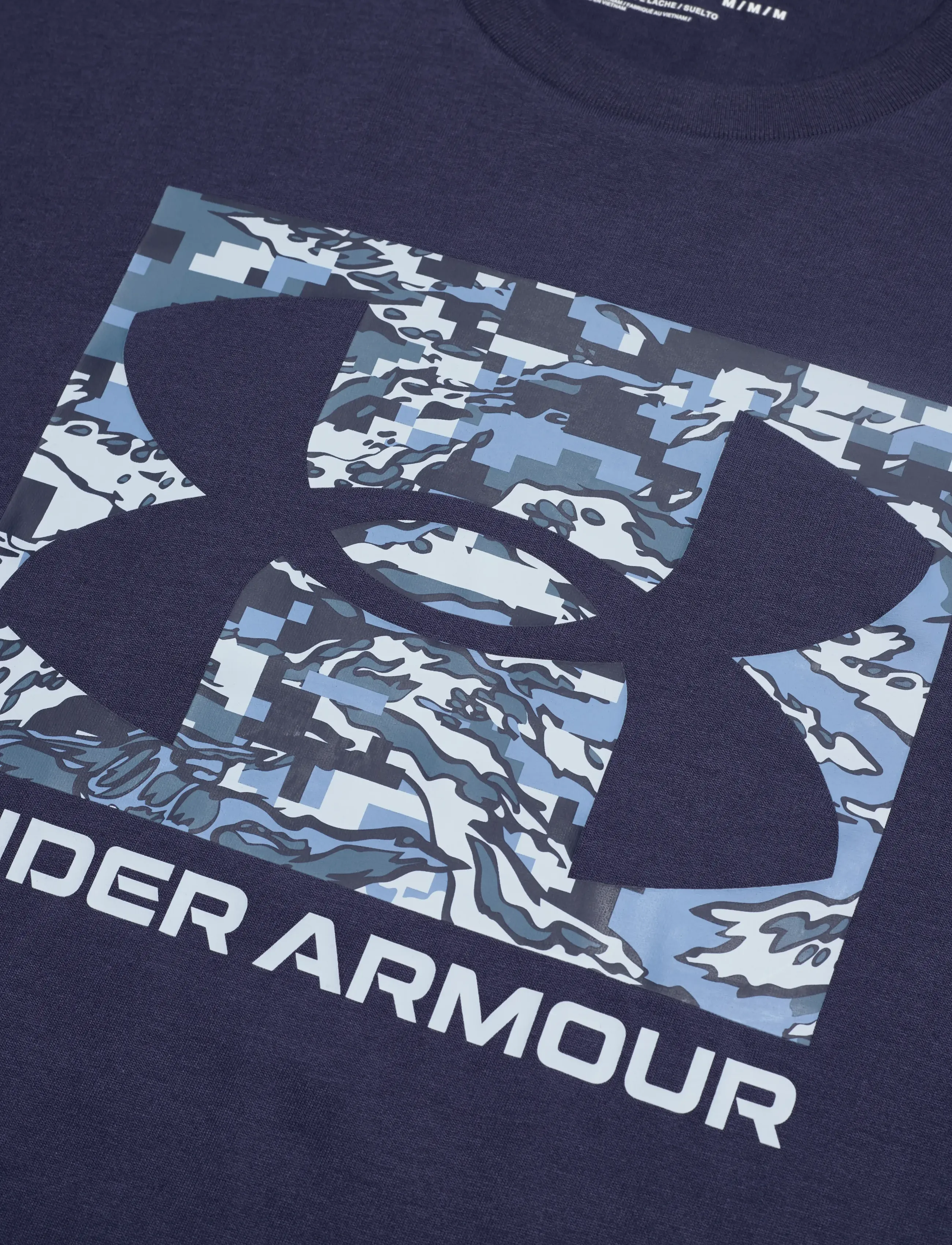 Under Armour - UA ABC CAMO BOXED LOGO SS - tops & t-shirts - washed navy - 5