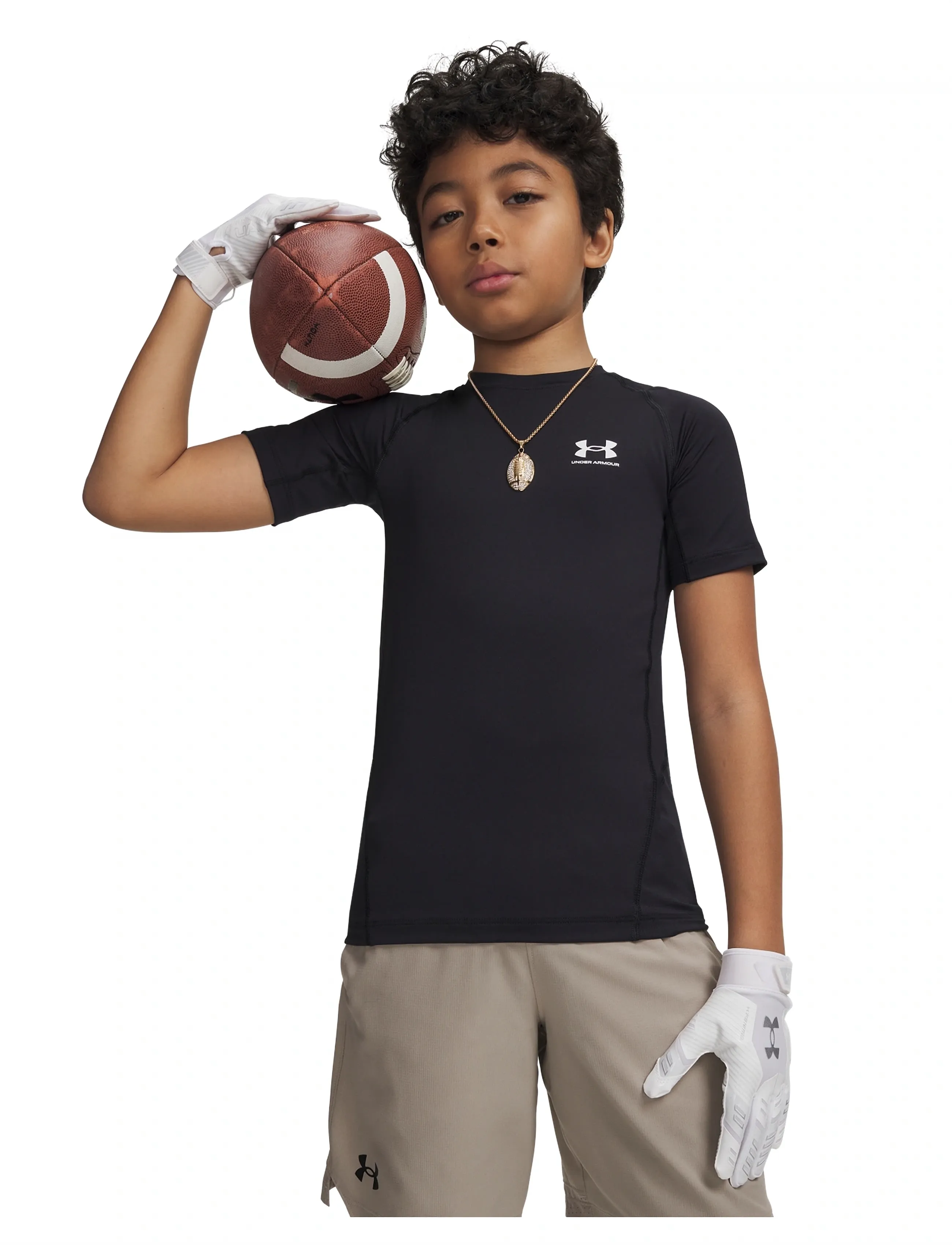Under Armour Ua Hg Ss, 122-128, T-shirts, Schwarz - Short-sleeved, Kinder