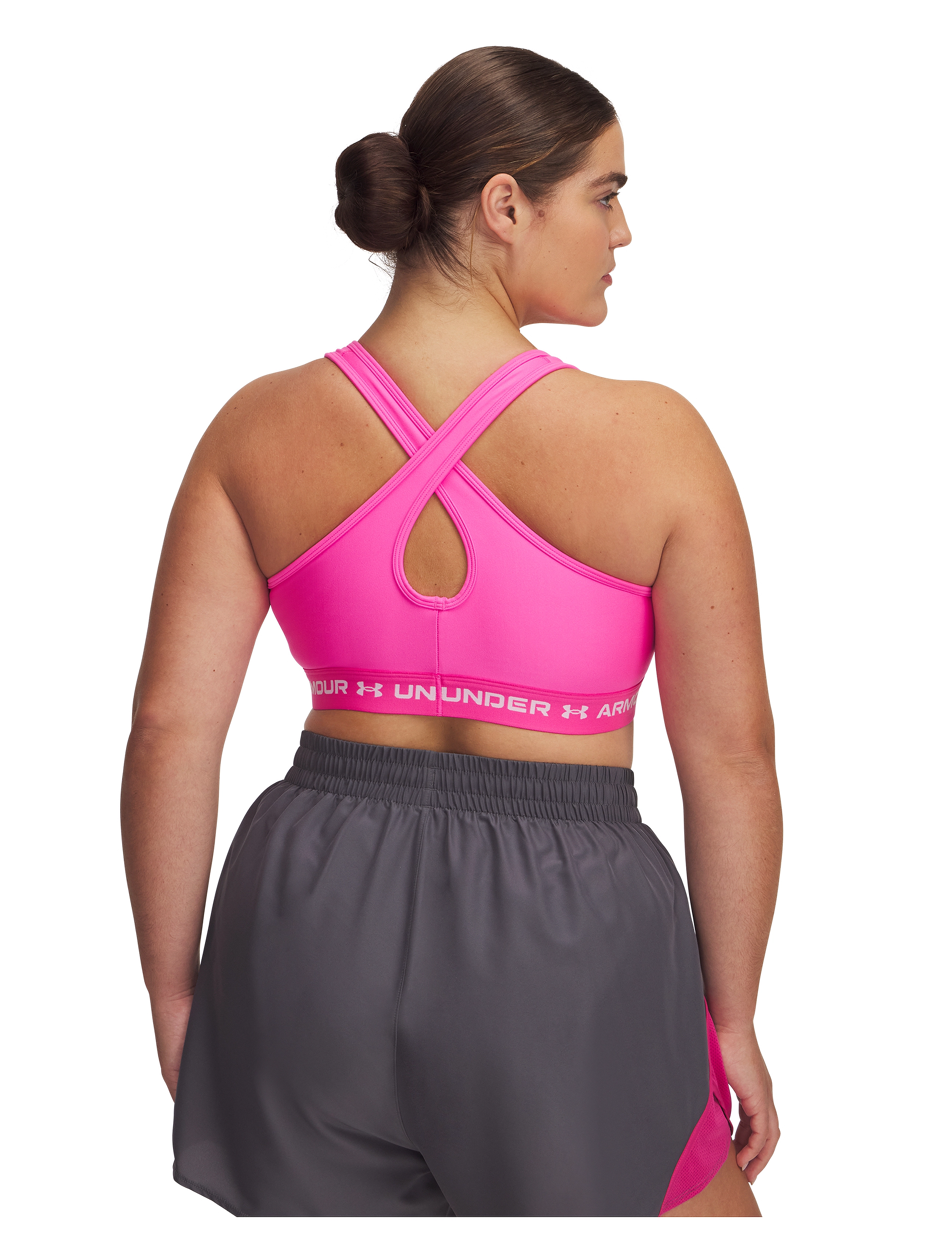 Under Armour - Crossback Mid Bra& - sporta krūšturi (vidējs atbalsts) - rebel pink - 3