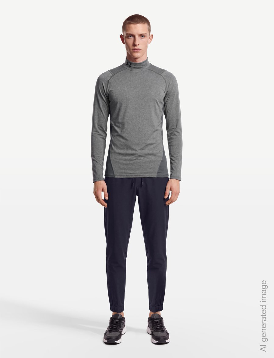 Under Armour - UA CG Armour Fitted Mock - langarmshirts - charcoal light heather - 0