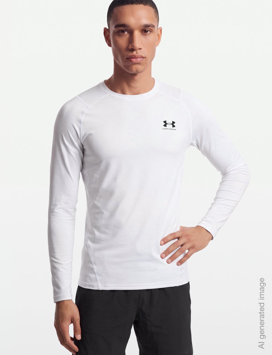 Under Armour - UA CG Armour Fitted Crew - langarmshirts - white - 3
