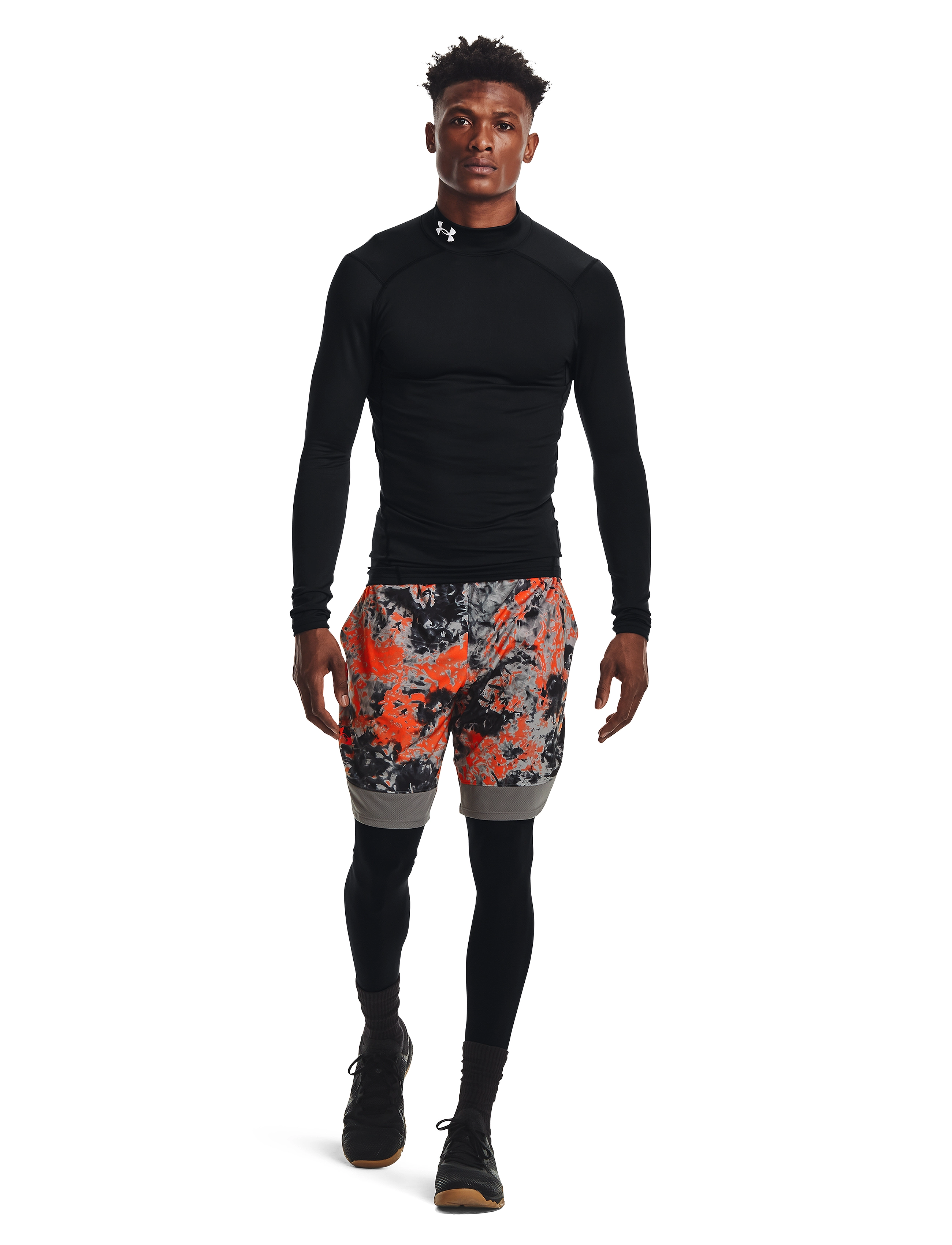 Under Armour Ua Cg Comp Mock, M, T-shirts, Schwarz - Long-sleeved, Männerswear