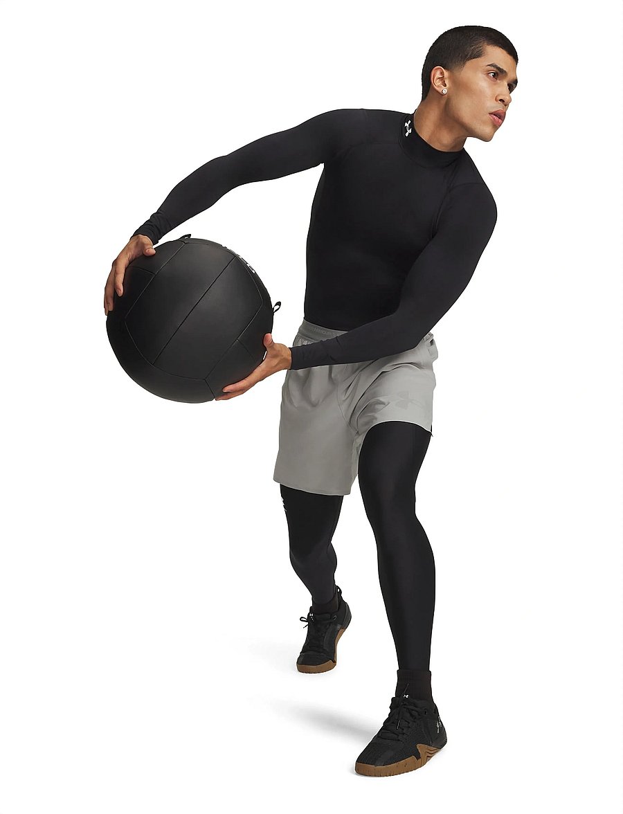 Under Armour - UA HG Armour Comp Mock LS - langærmede t-shirts - black - 4