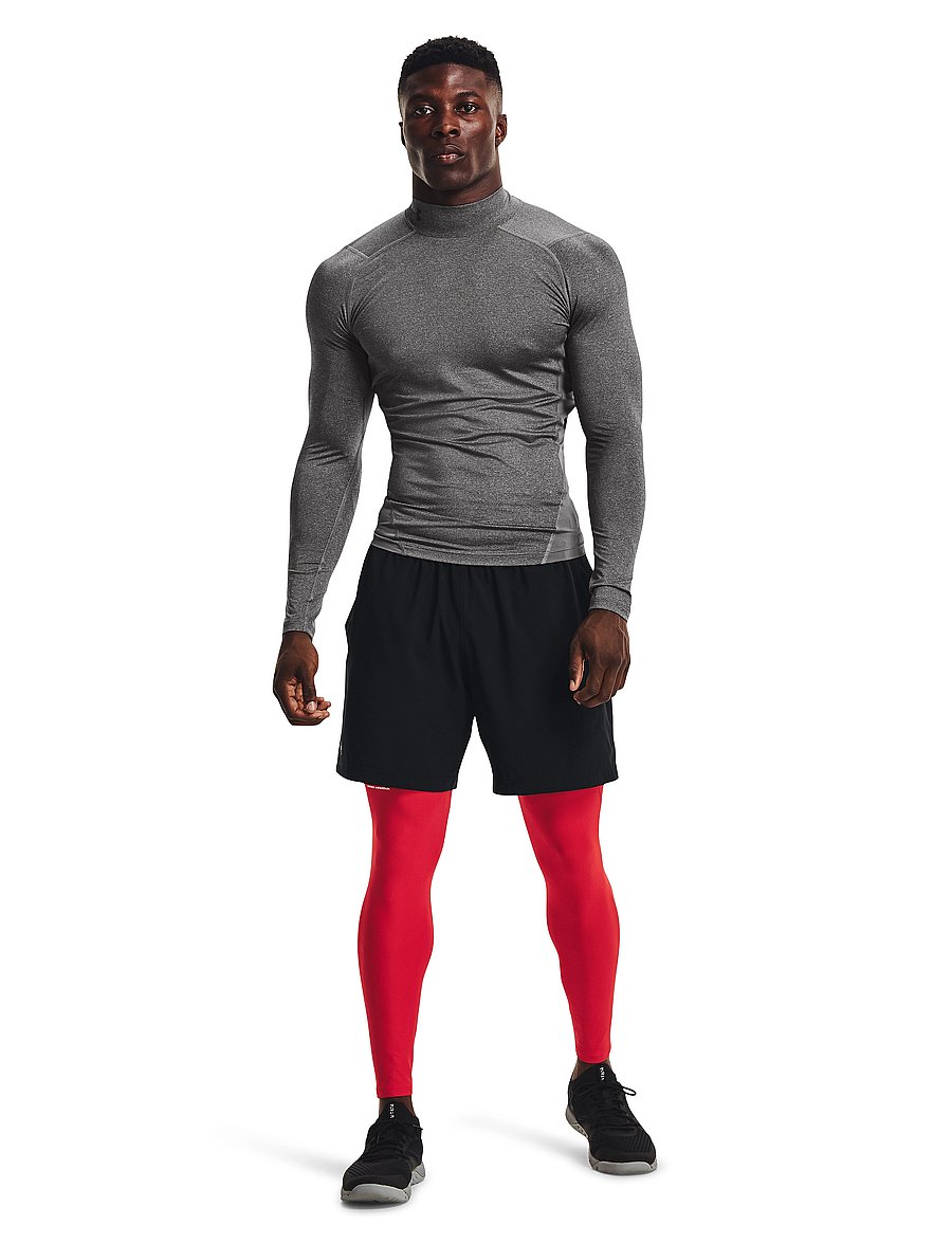 Under Armour - UA HG Armour Comp Mock LS - langærmede t-shirts - carbon heather - 0