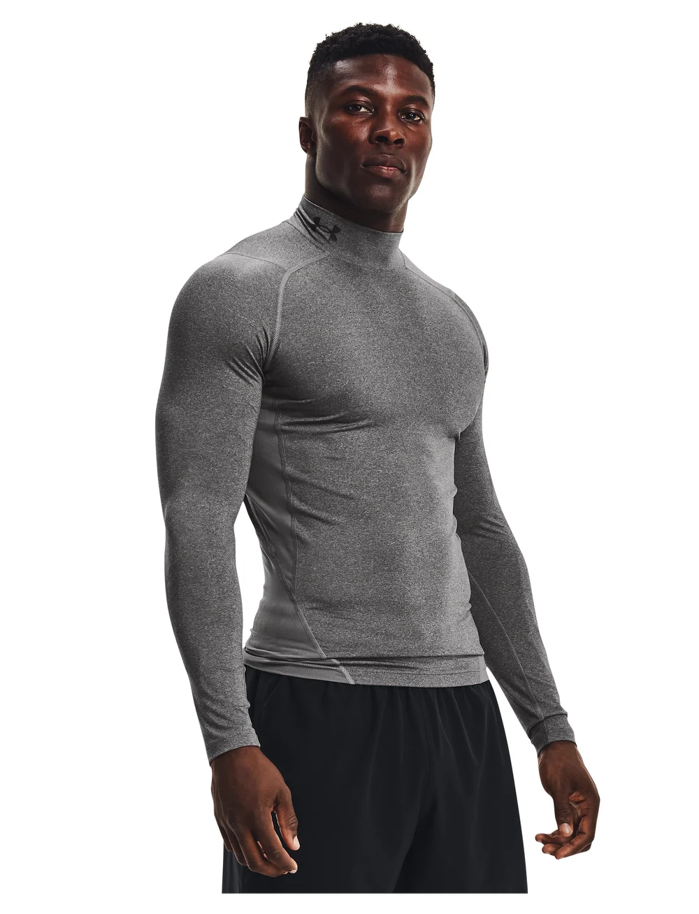 Under Armour - UA HG Armour Comp Mock LS - långärmade tröjor - carbon heather - 3