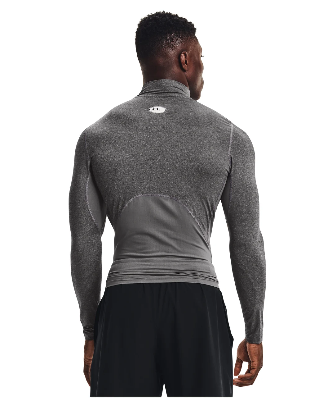 Under Armour - UA HG Armour Comp Mock LS - långärmade tröjor - carbon heather - 4