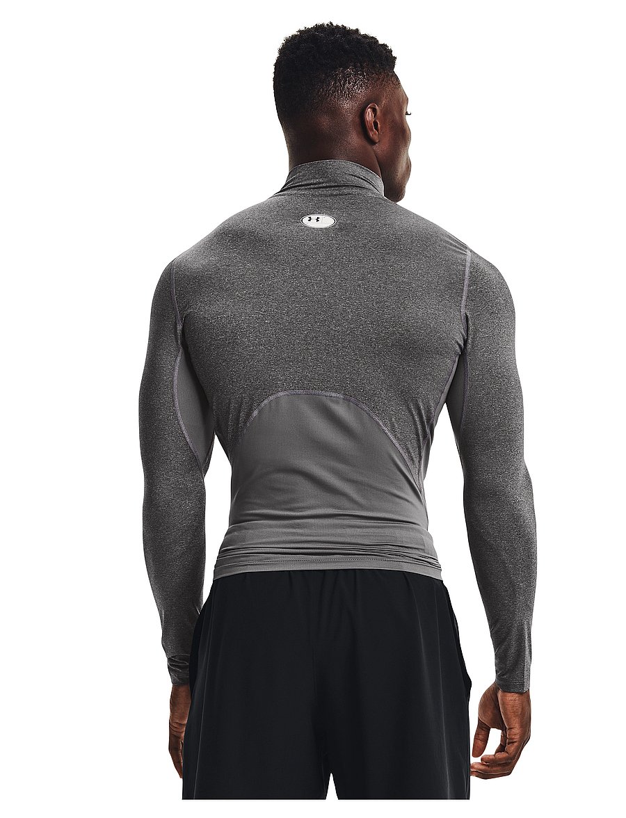 Under Armour - UA HG Armour Comp Mock LS - langærmede t-shirts - carbon heather - 4