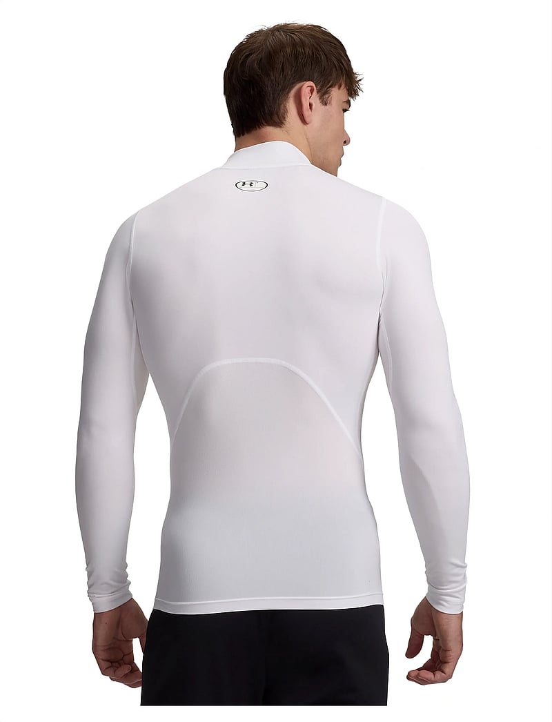 Under Armour - UA HG Armour Comp Mock LS - langærmede t-shirts - white - 3