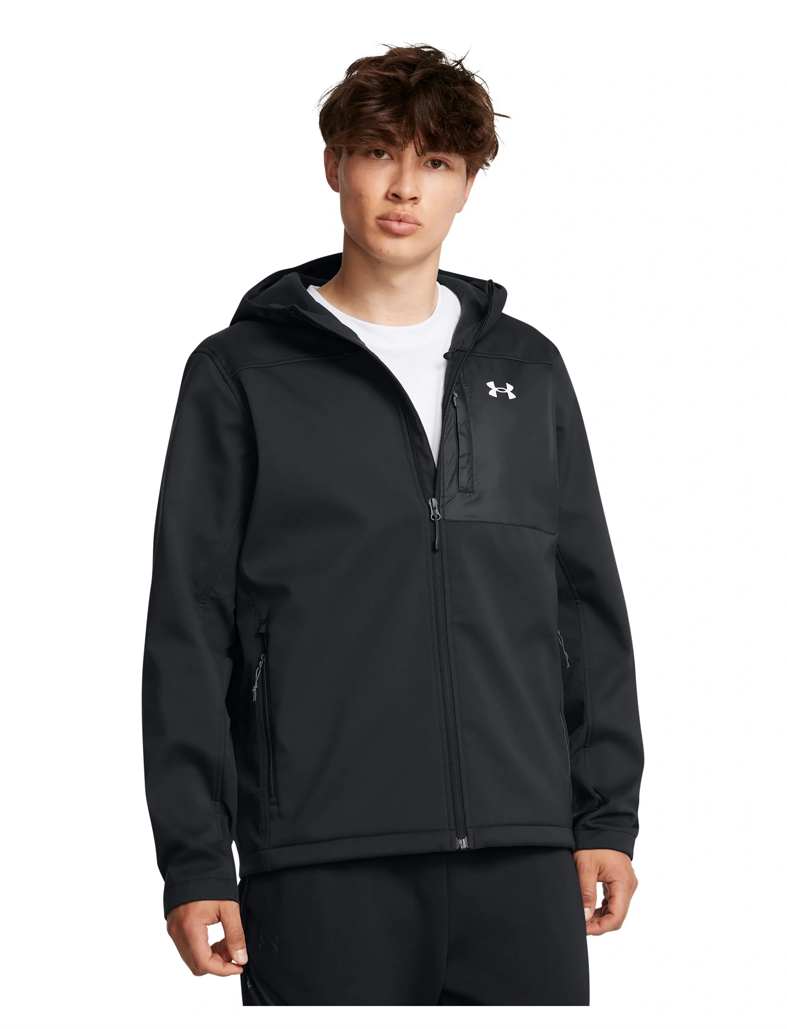 Under Armour - M Shield Hooded Jacket - sportjackor - black - 0