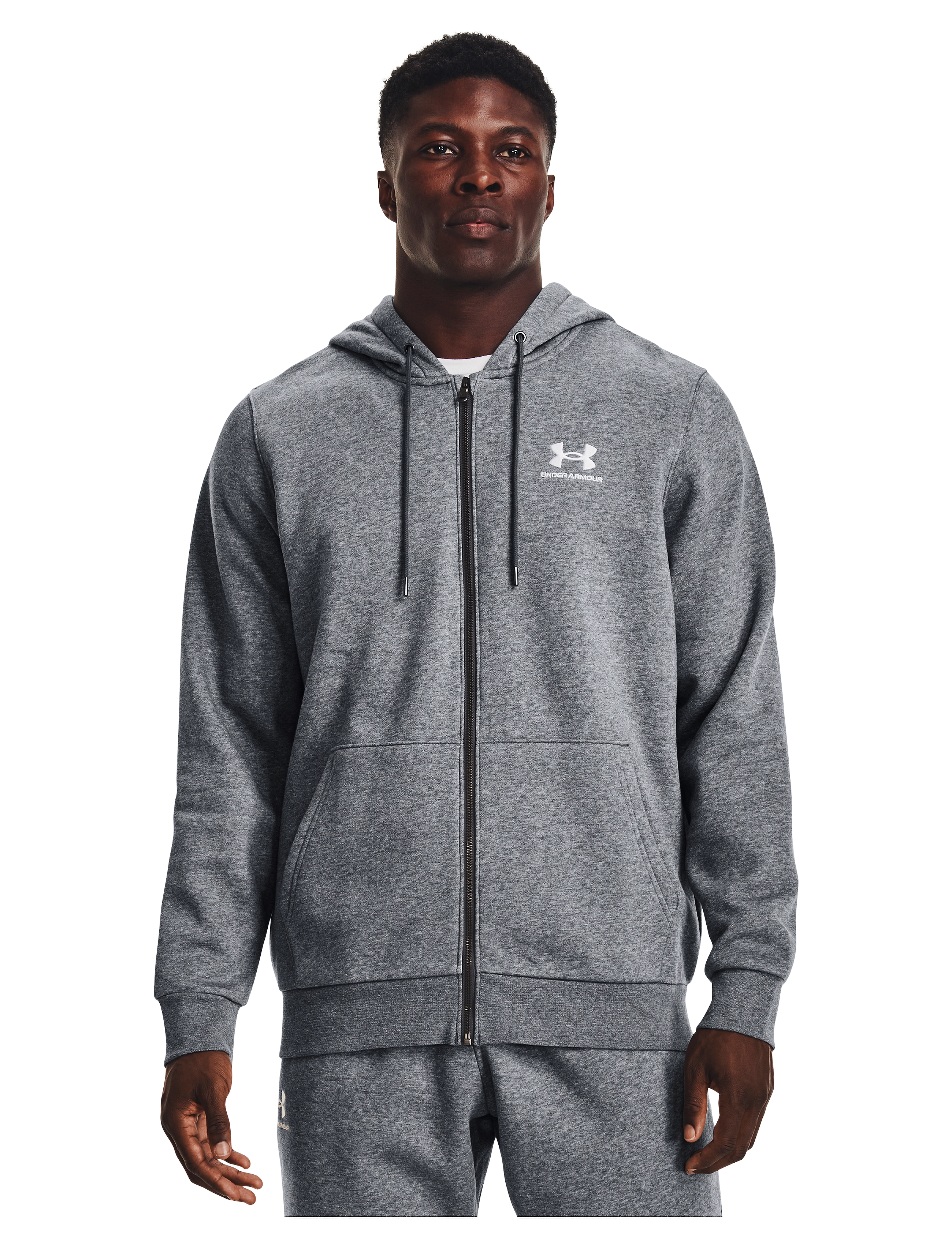 Under Armour - UA Icon Fleece FZ Hood - sweatshirts - pitch gray medium heather - 3