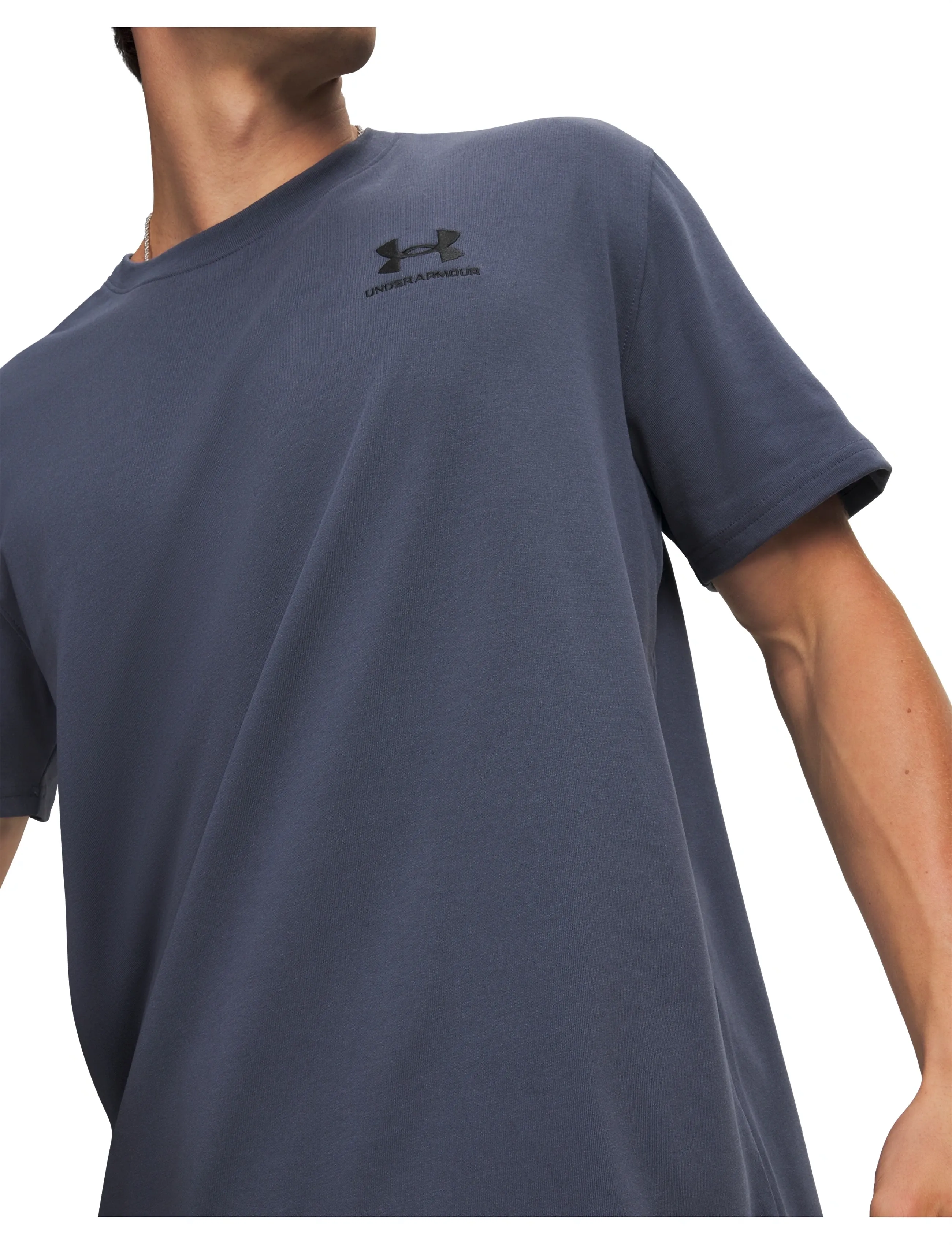 Under Armour - UA M LOGO EMB HEAVYWEIGHT SS - oberteile & t-shirts - downpour gray - 4