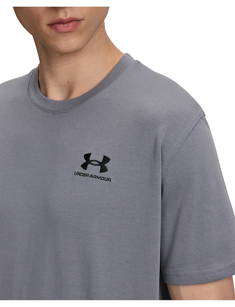 Under Armour - UA M LOGO EMB HEAVYWEIGHT SS - t-shirts - titan gray - 4