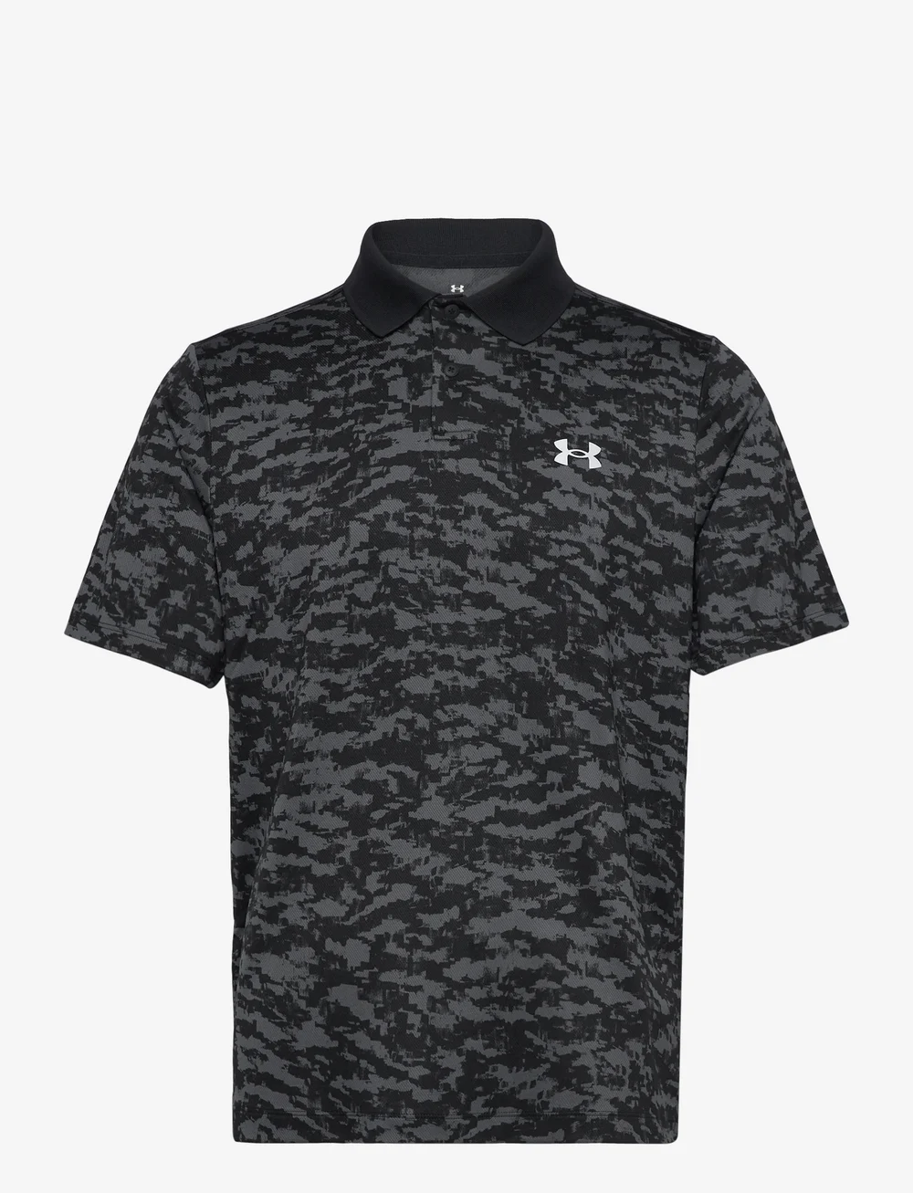 Under Armour - UA Perf 3.0 Printed Polo - toppe & t-shirts - black - 1