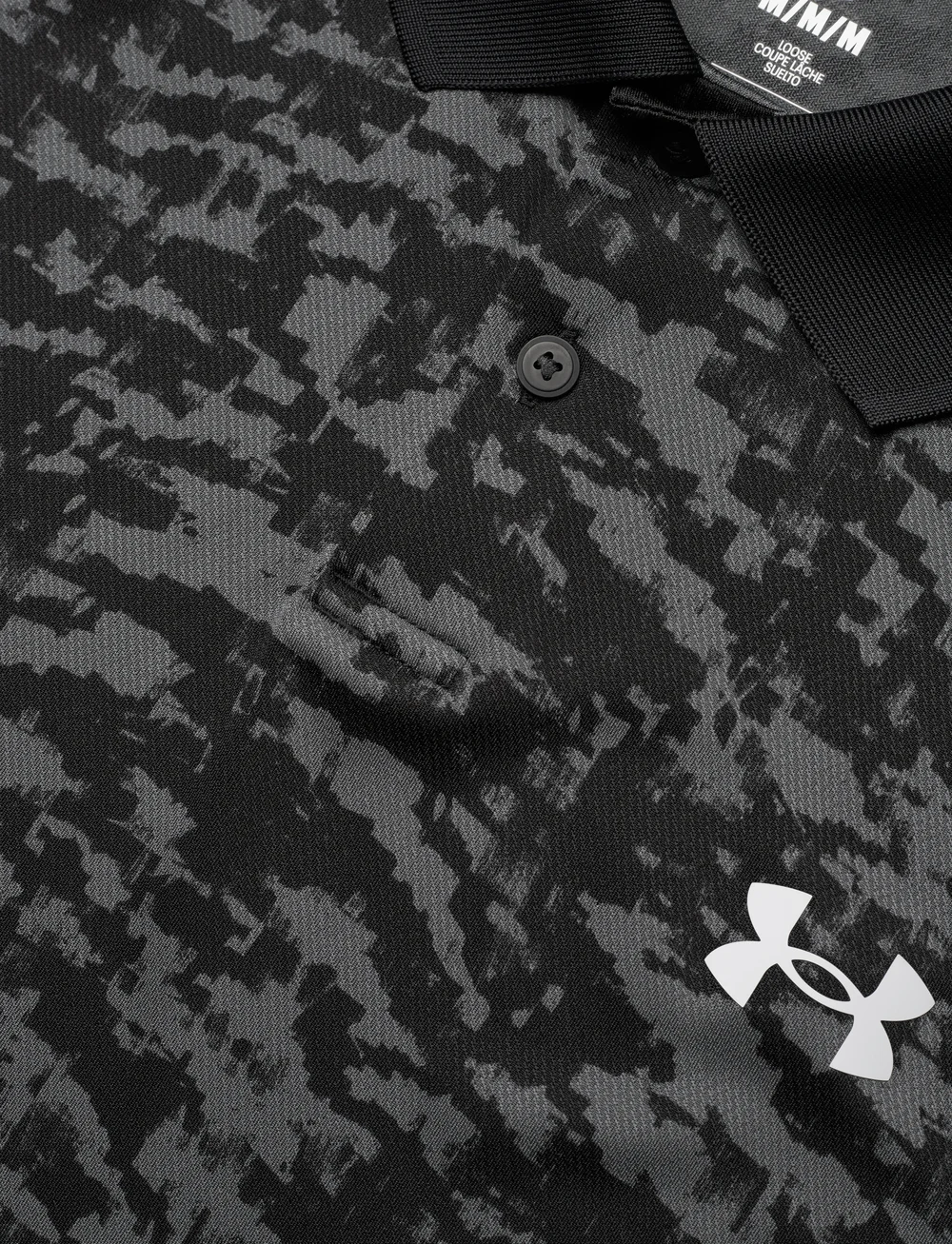 Under Armour - UA Perf 3.0 Printed Polo - toppe & t-shirts - black - 4