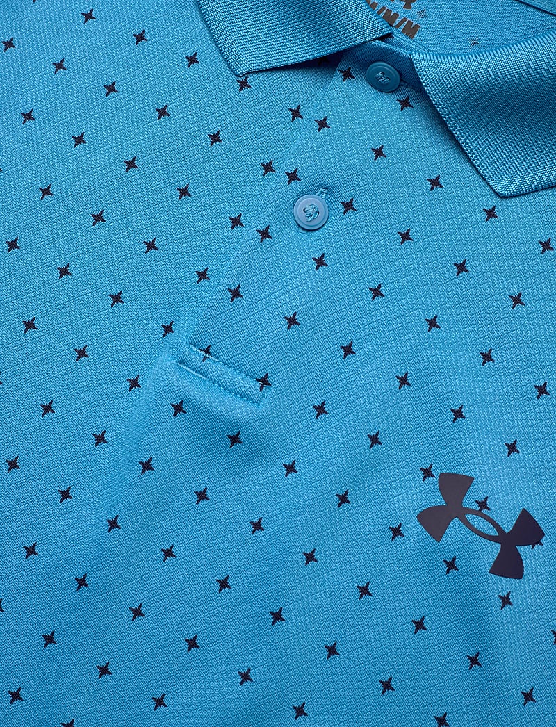 Under Armour - UA Matchplay Printed Polo - toppar & t-shirts - ether blue - 4