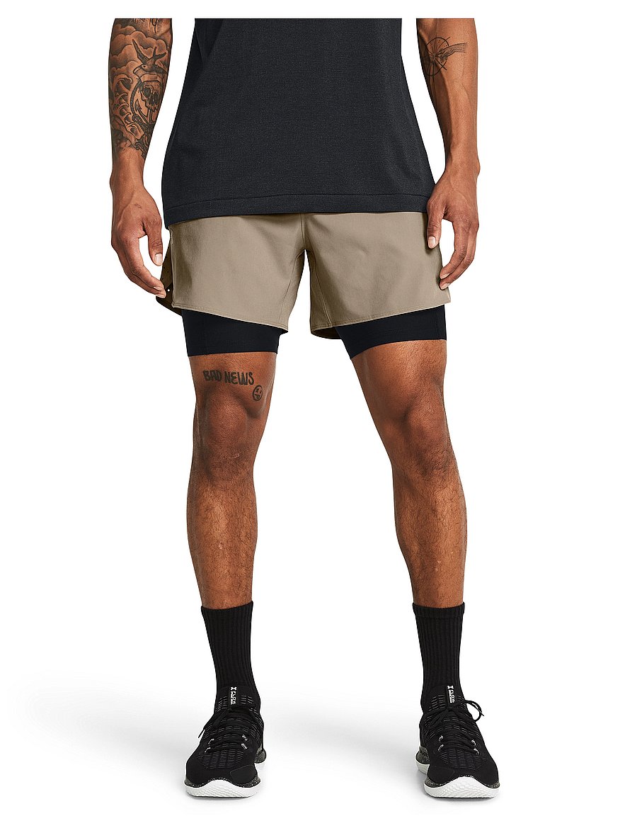 Under Armour - UA Vanish Elite 2in1 Short - Æfingastuttbuxur - timberwolf taupe - 0