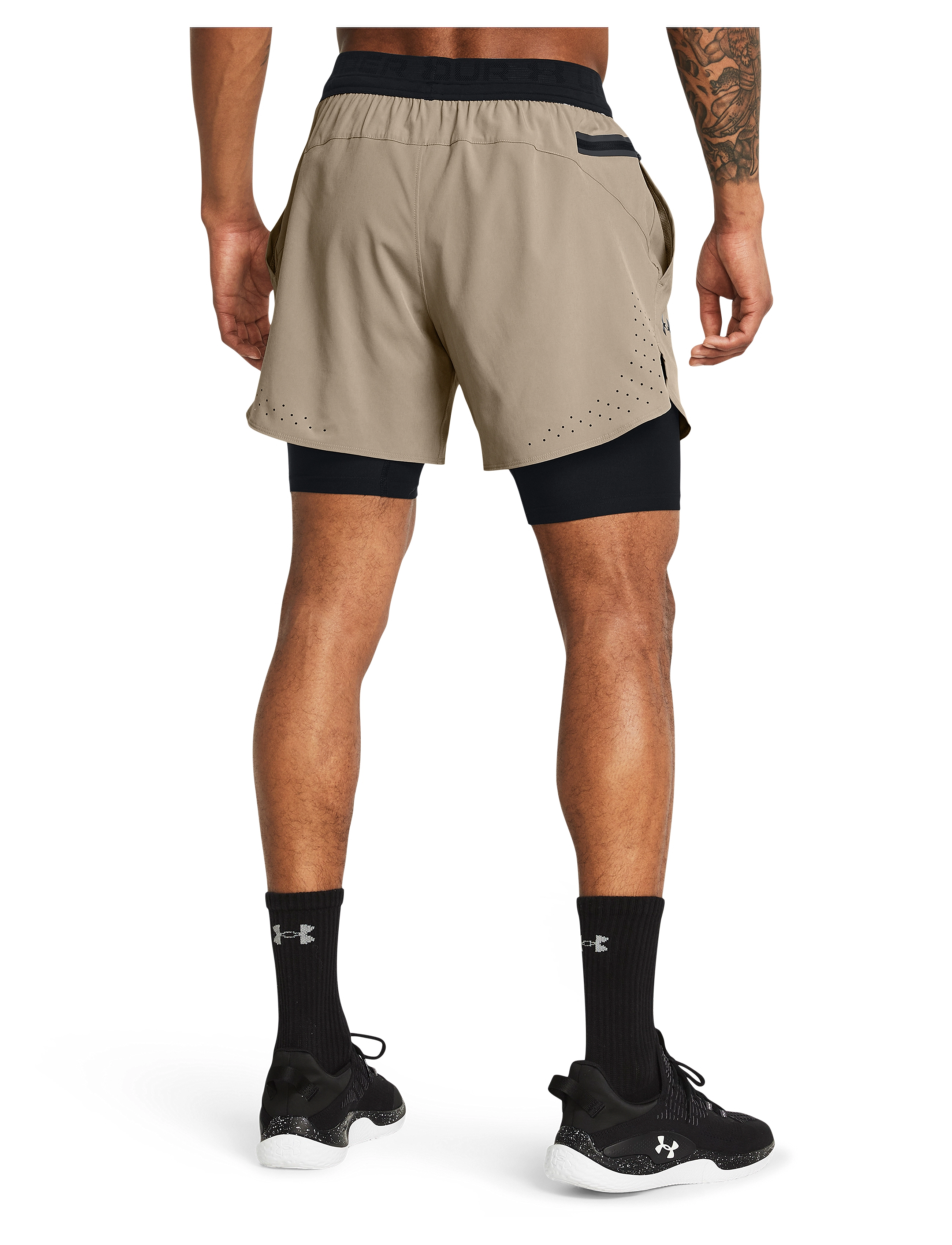 Under Armour - UA Vanish Elite 2in1 Short - Æfingastuttbuxur - timberwolf taupe - 3