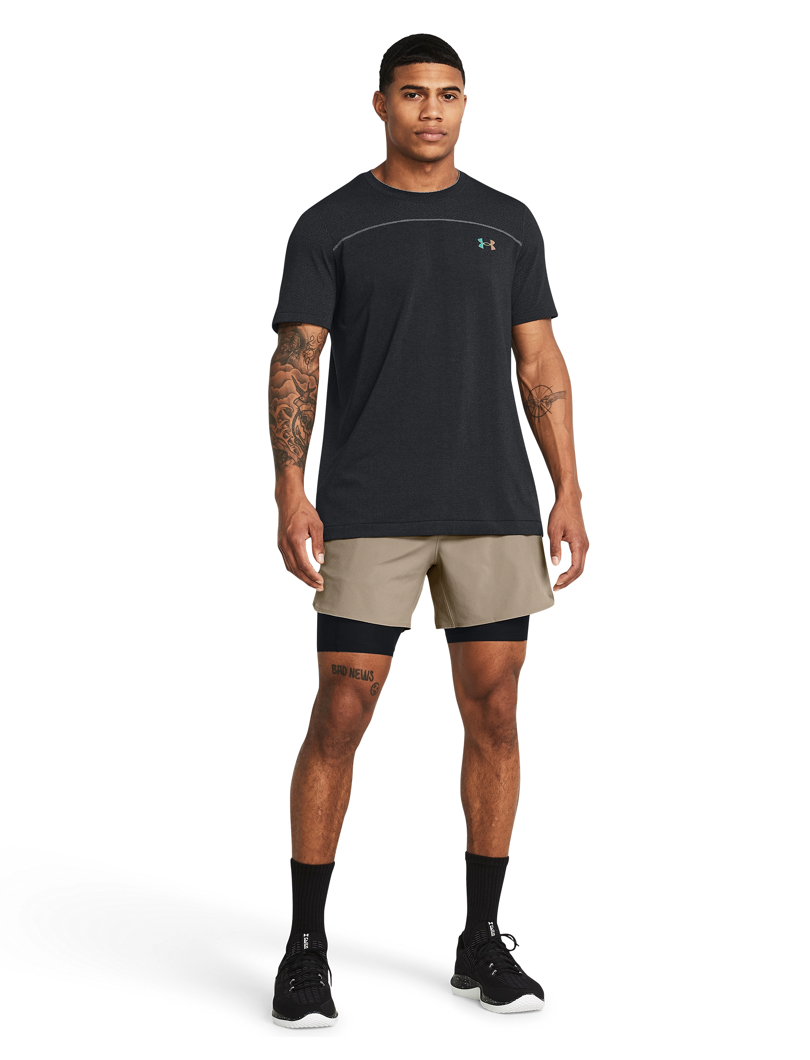 Under Armour - UA Vanish Elite 2in1 Short - Æfingastuttbuxur - timberwolf taupe - 4