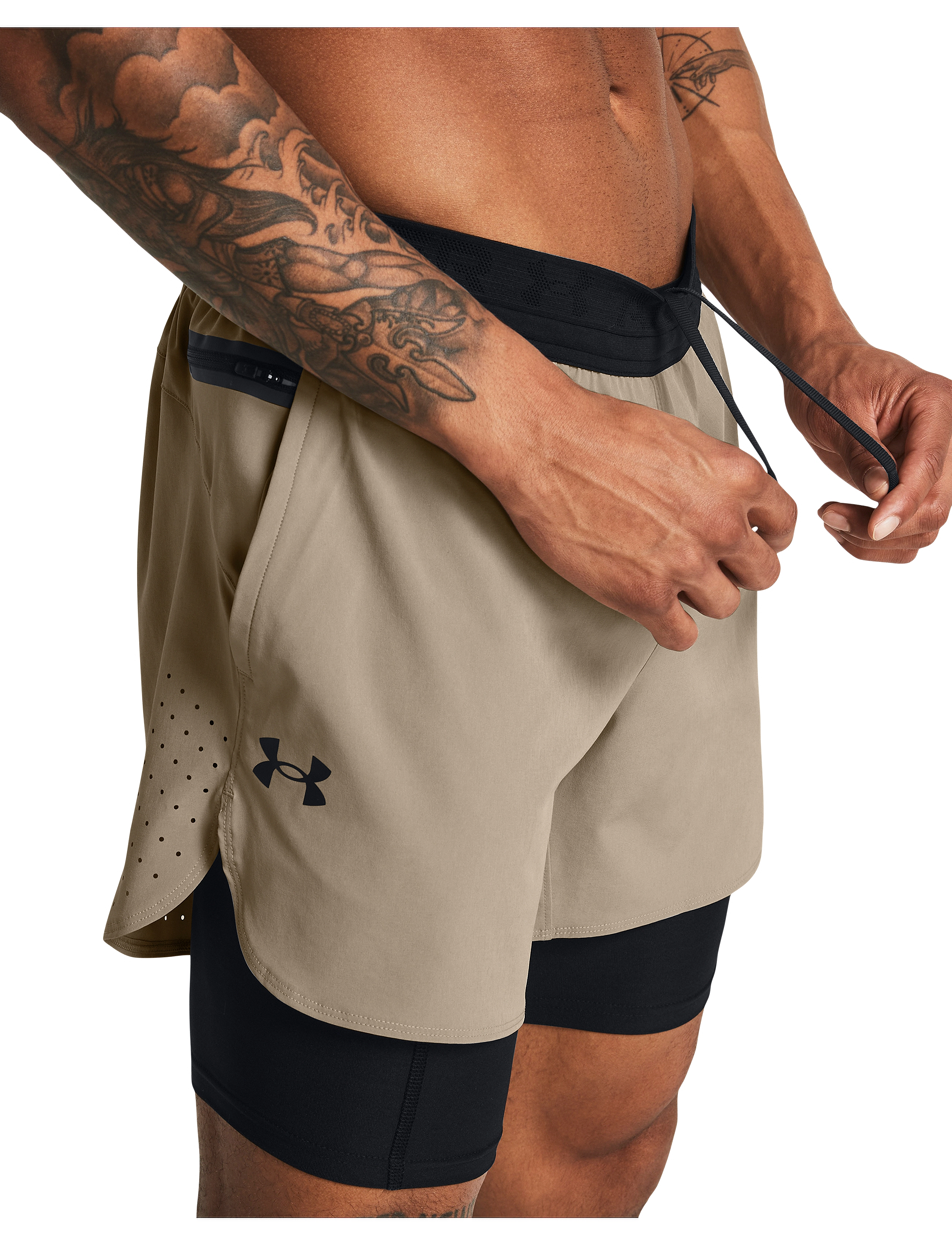 Under Armour - UA Vanish Elite 2in1 Short - Æfingastuttbuxur - timberwolf taupe - 5