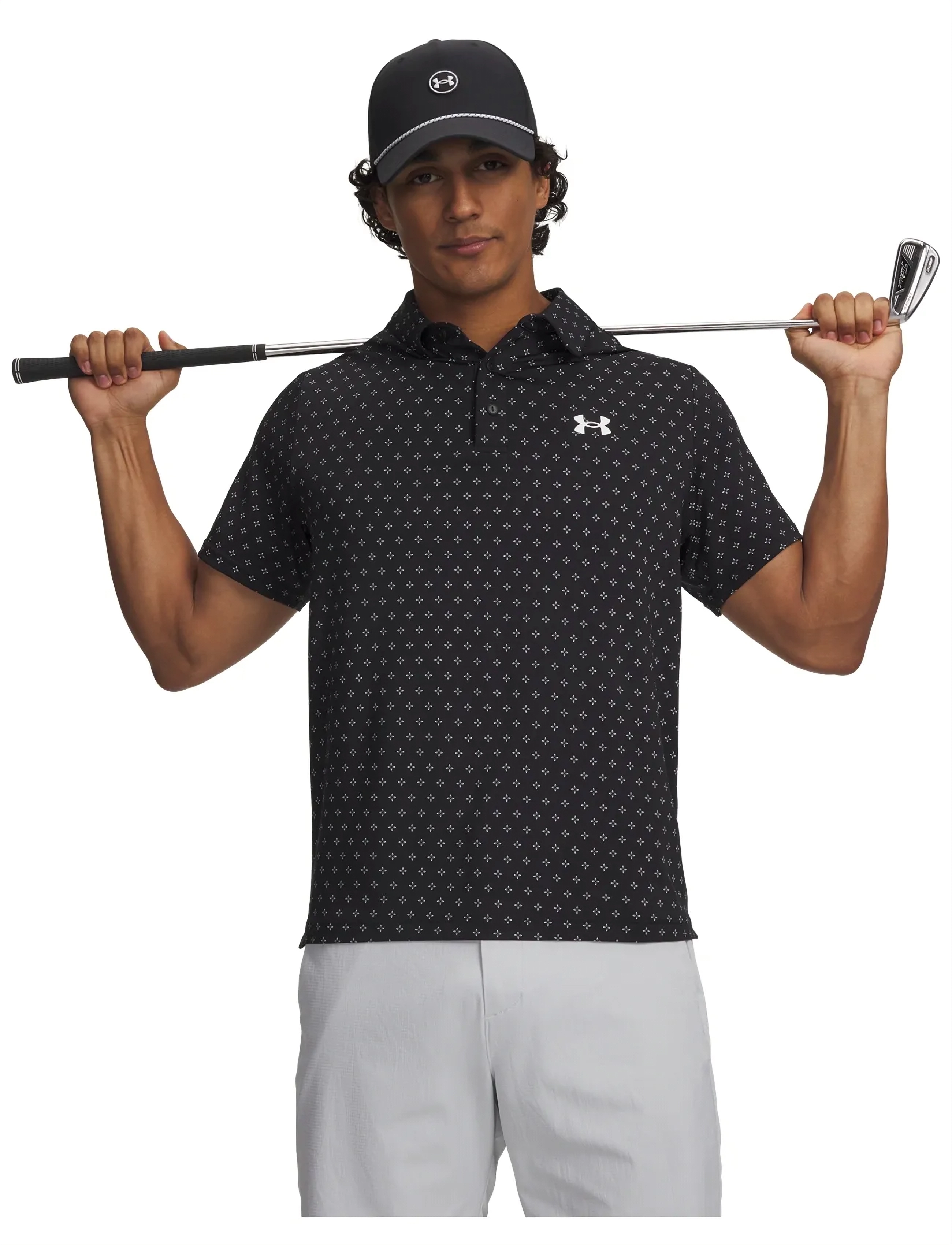 Under Armour Ua Playoff 3.0 Printed Polo, XS, Sport Polos, Schwarz - Short-sleeved Männerswear