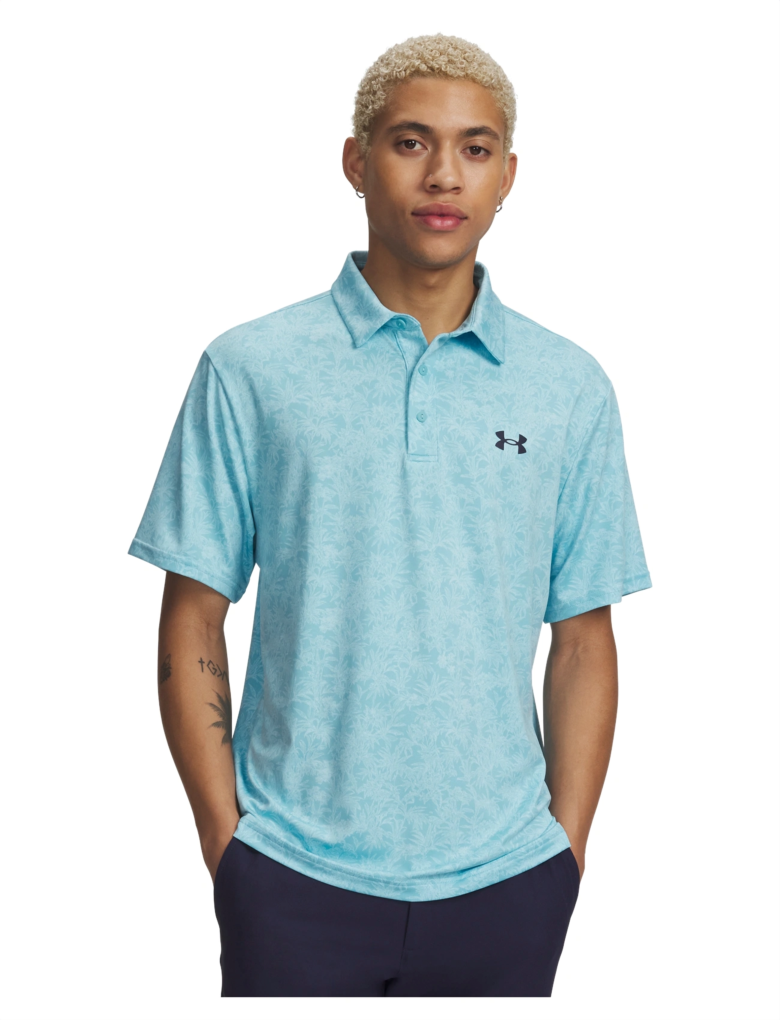 Under Armour Ua Playoff 3.0 Printed Polo, S, Sport Polos, Blau - Short-sleeved Männerswear