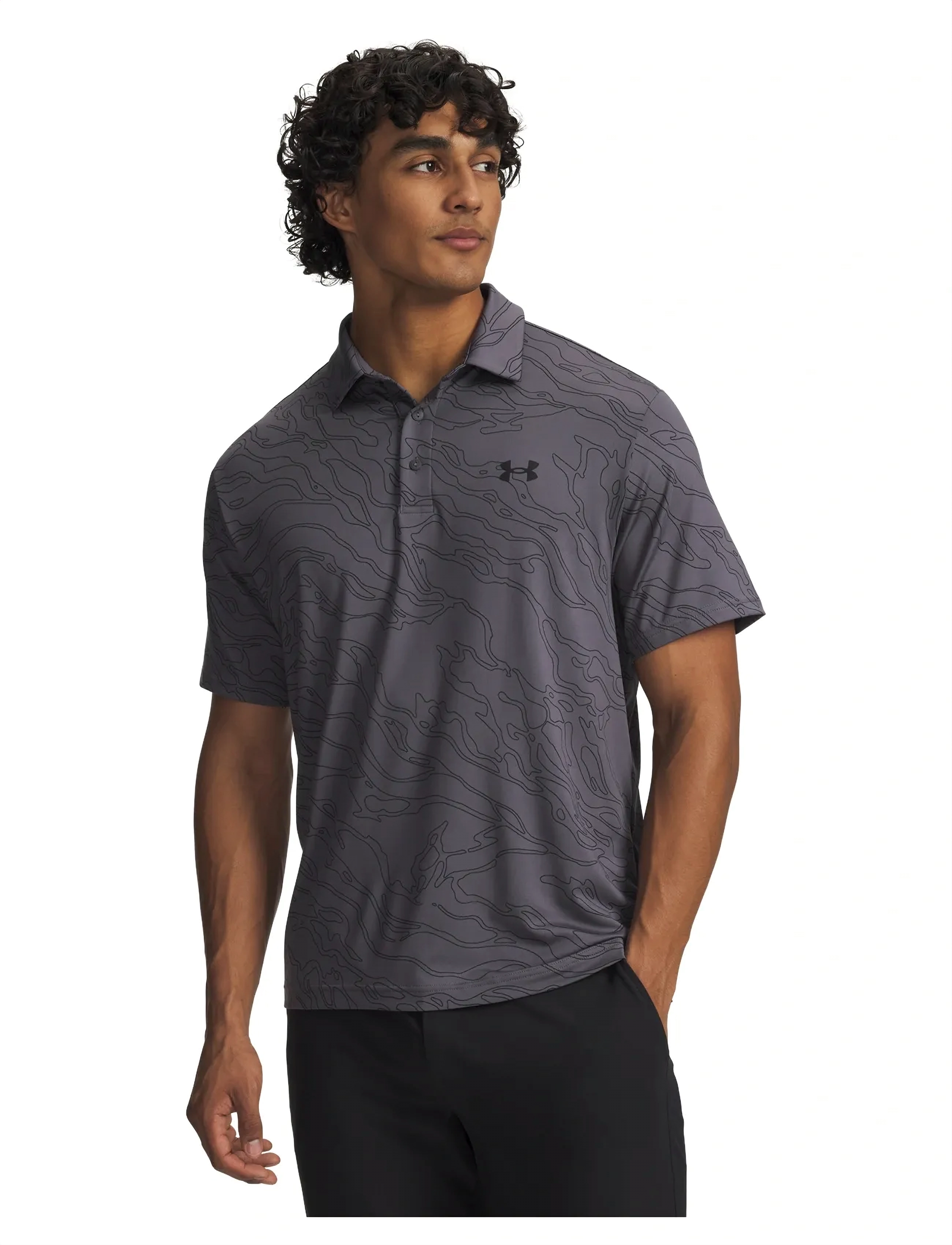 Under Armour Ua Playoff 3.0 Printed Polo, L, Sport Polos, Grau - Short-sleeved Männerswear