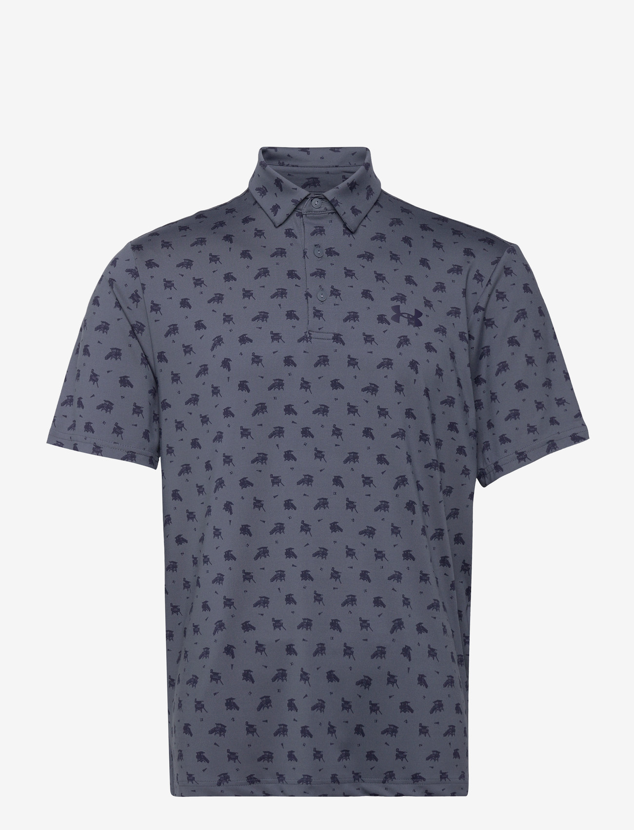 Under Armour - UA Playoff 3.0 Printed Polo - toppar & t-shirts - downpour gray - 1